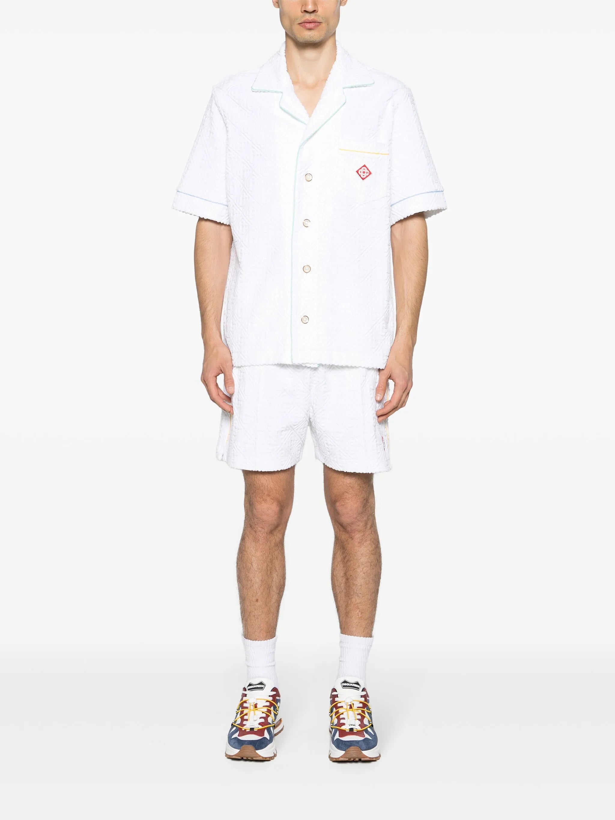 monogram-embossed towelling shorts