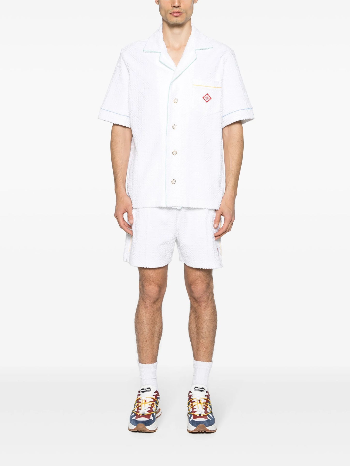 monogram-embossed towelling shorts