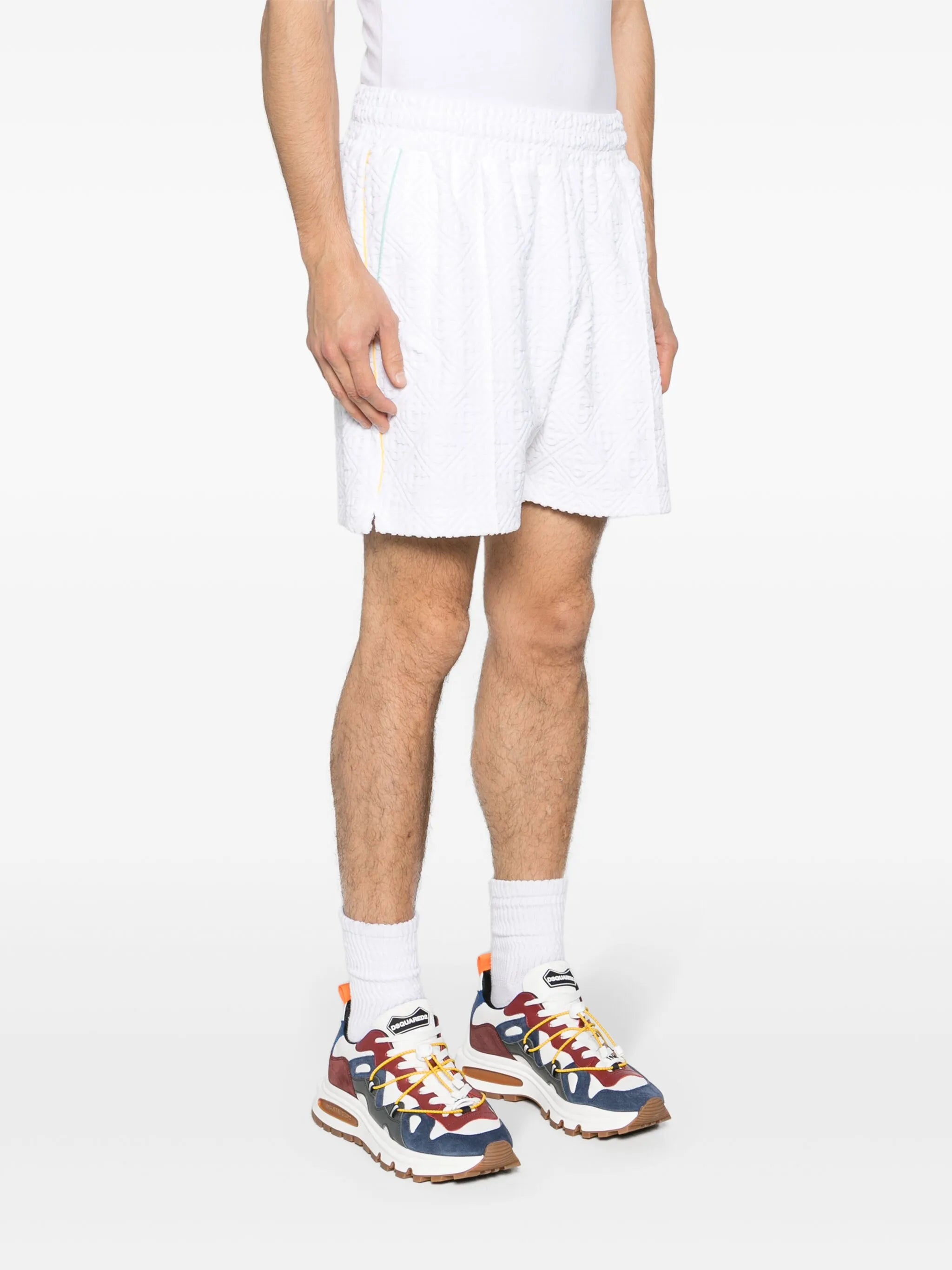 monogram-embossed towelling shorts