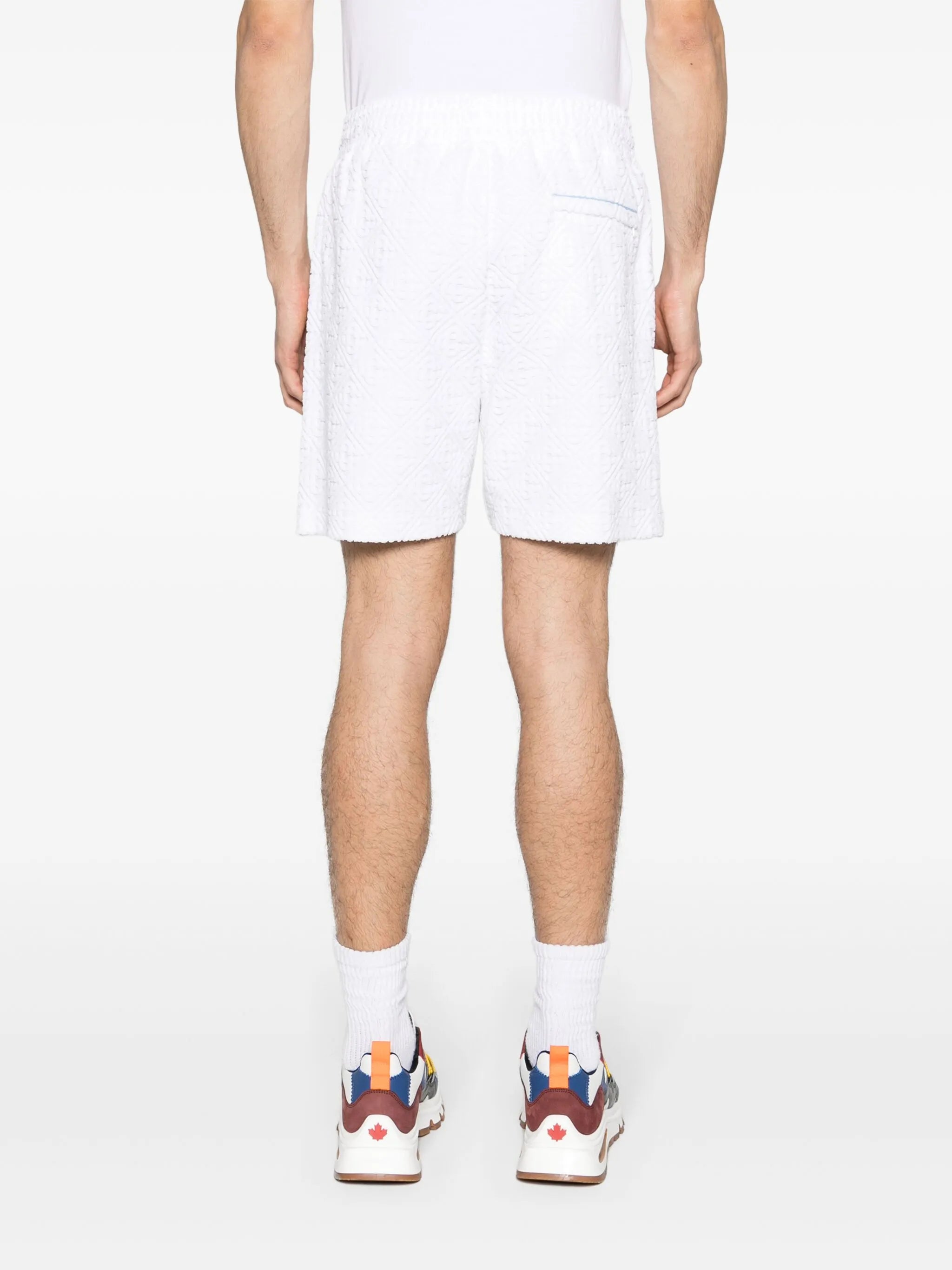 monogram-embossed towelling shorts