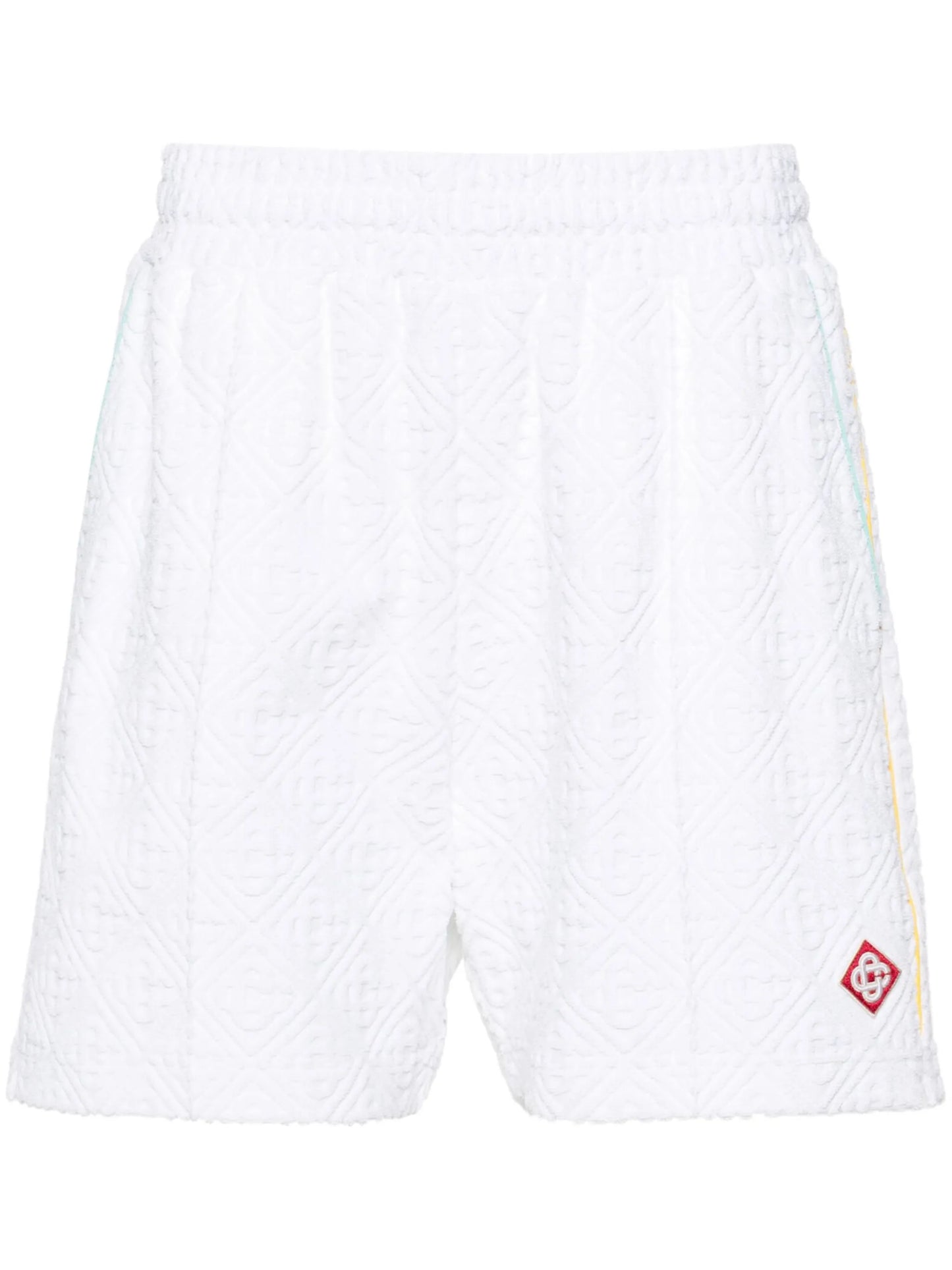 monogram-embossed towelling shorts
