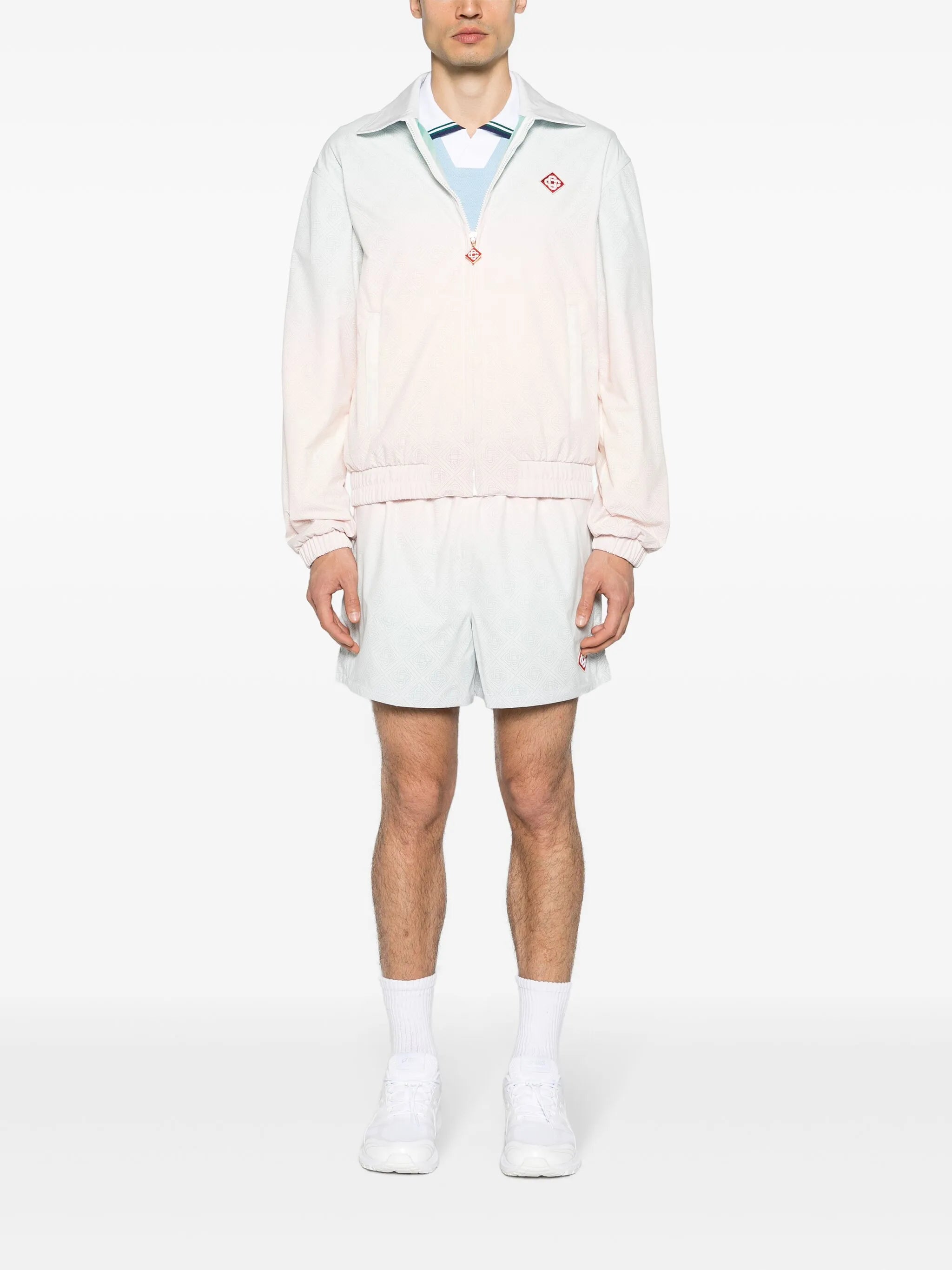 perforated-monogram gradient shorts
