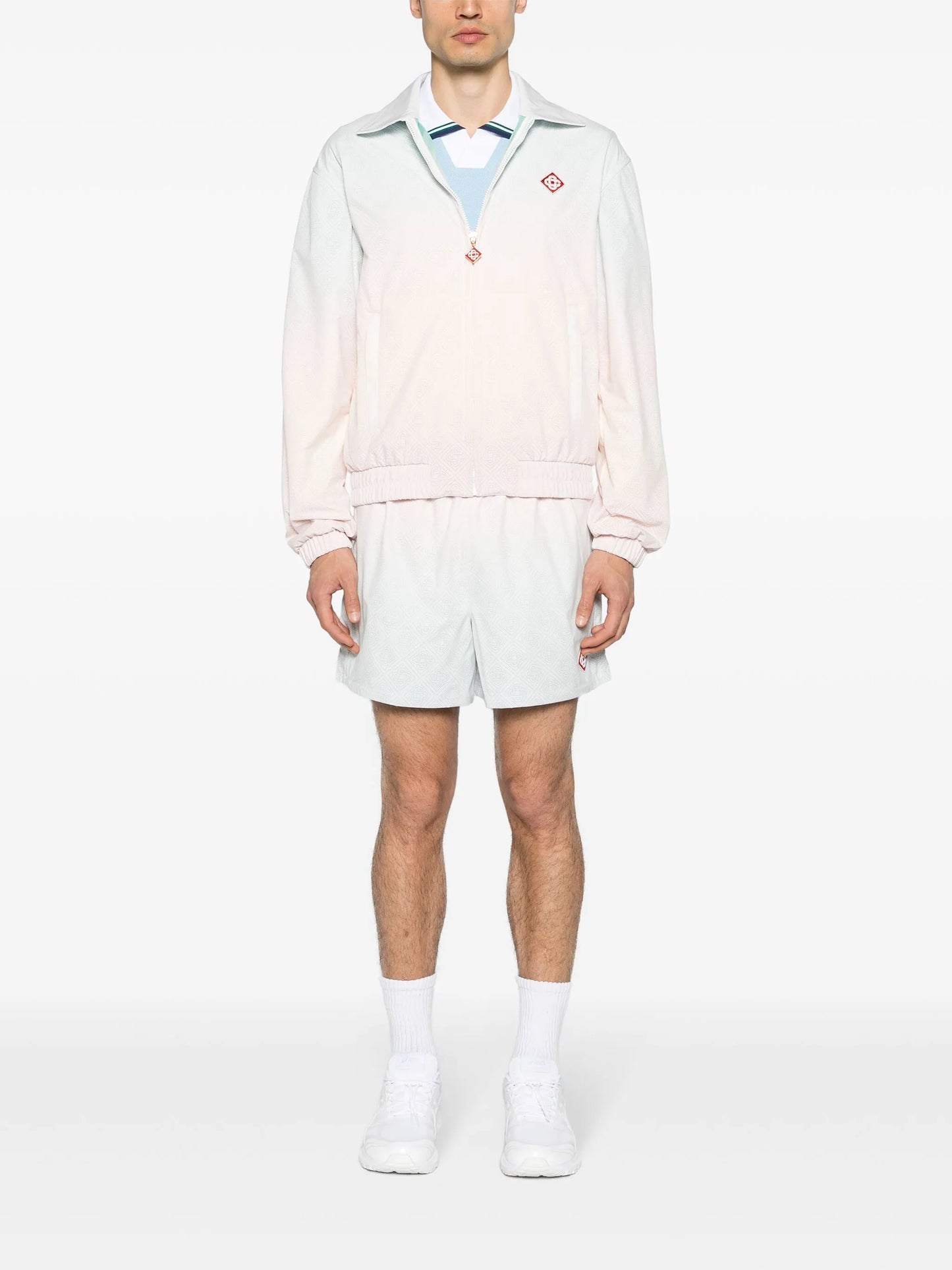 perforated-monogram gradient shorts