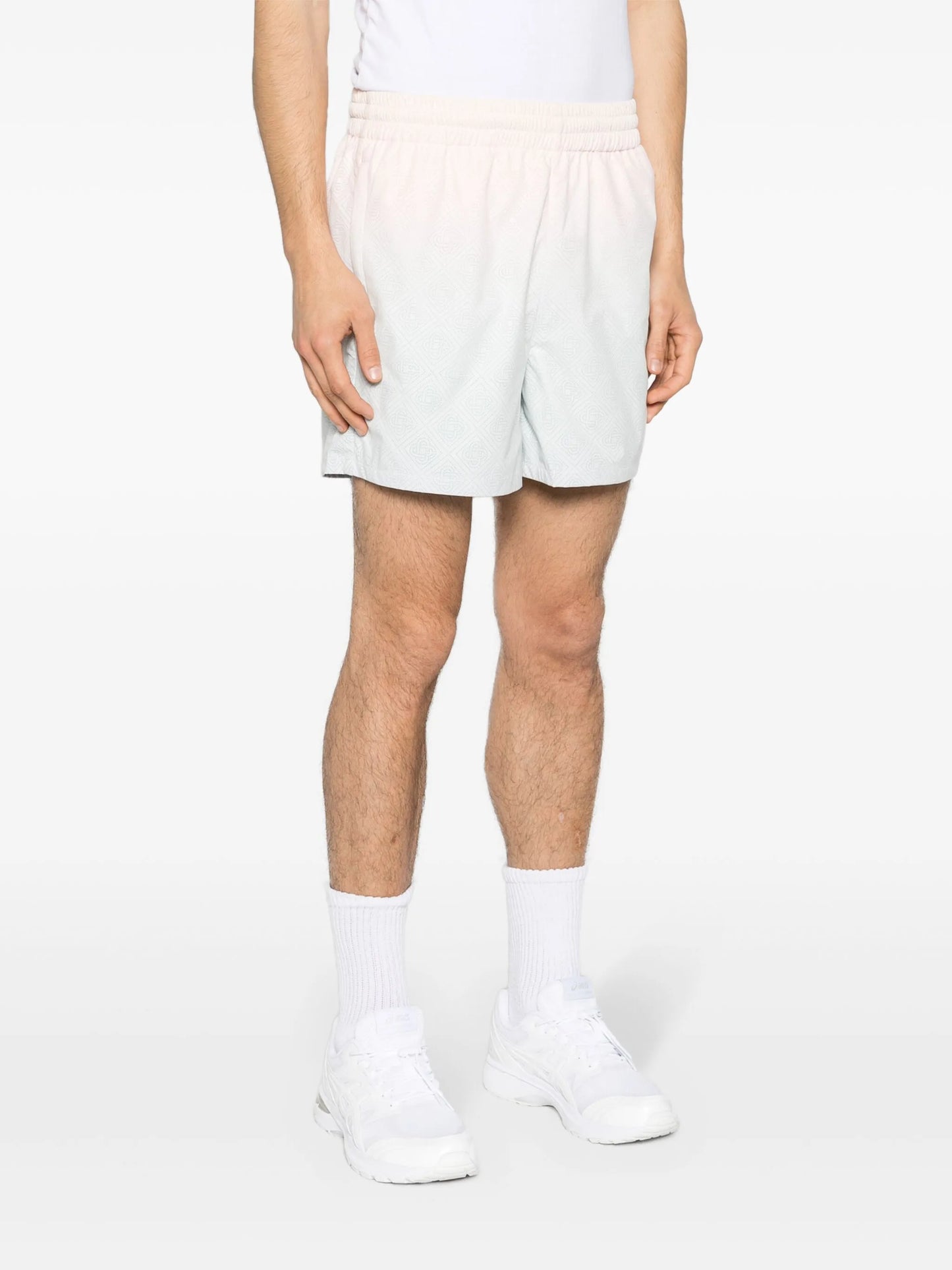 perforated-monogram gradient shorts