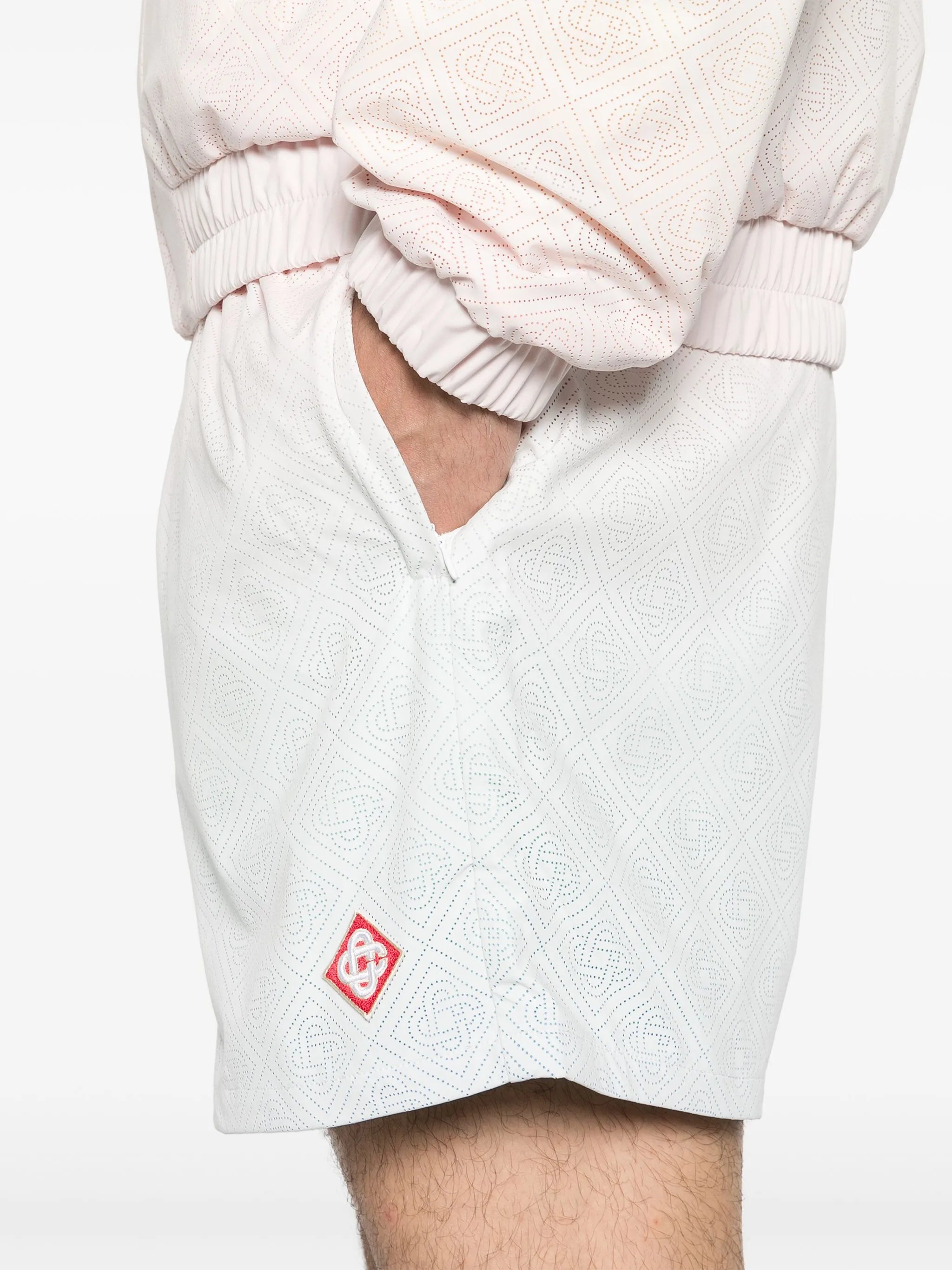 perforated-monogram gradient shorts