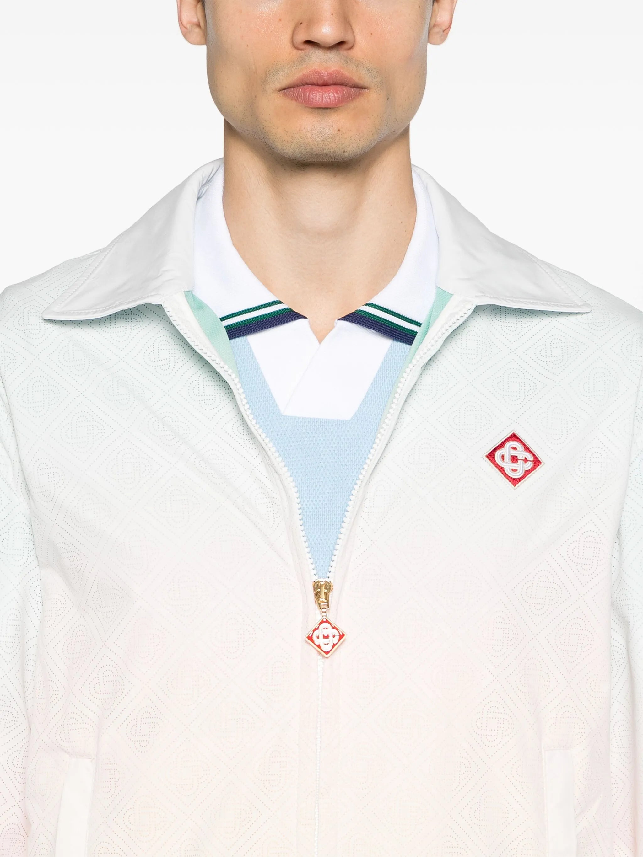 perforated-monogram gradient jacket