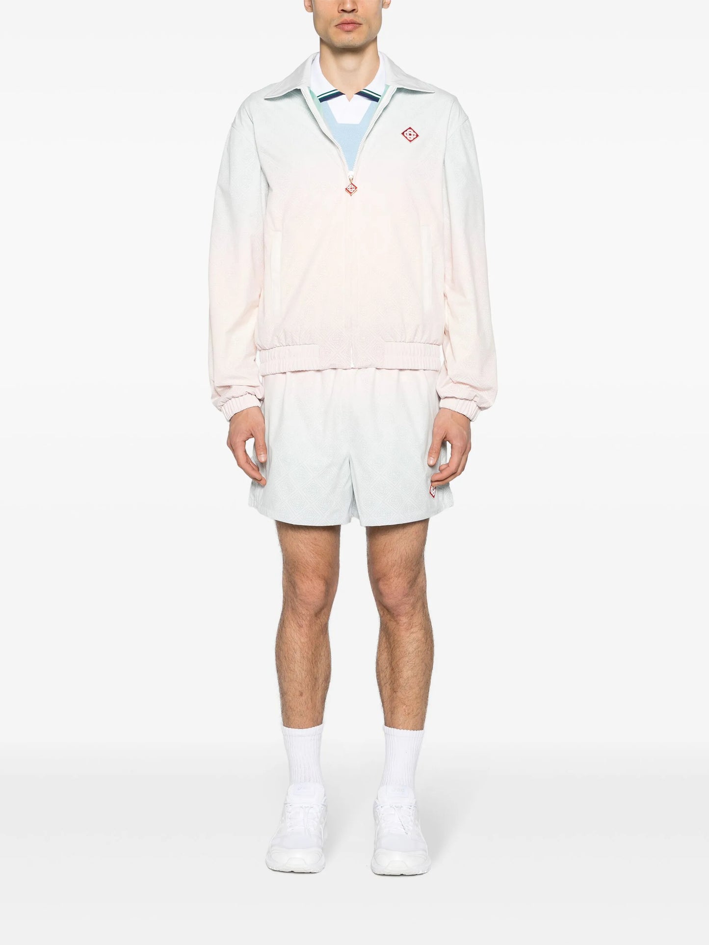 perforated-monogram gradient jacket