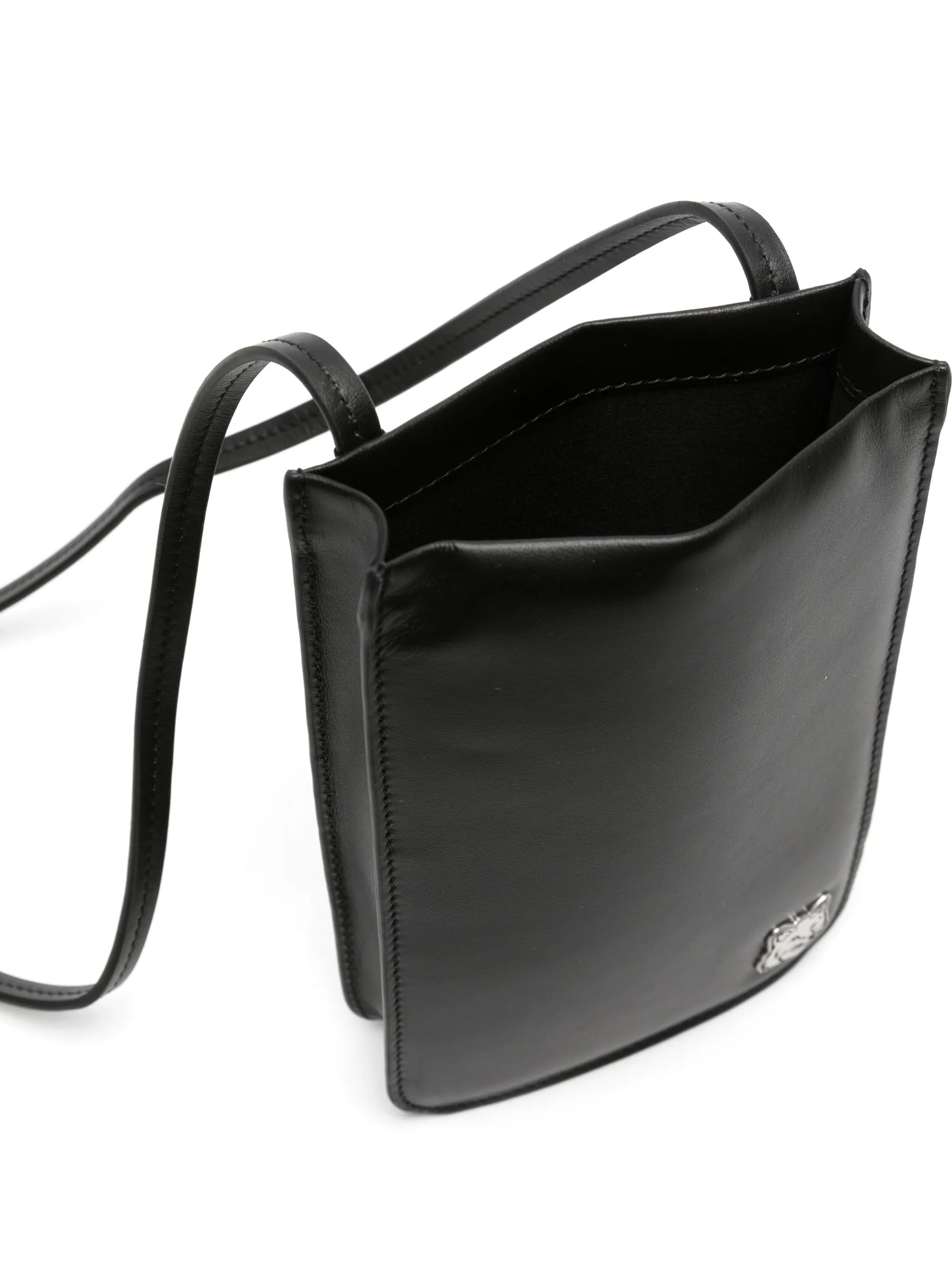 Fox Head leather messenger bag