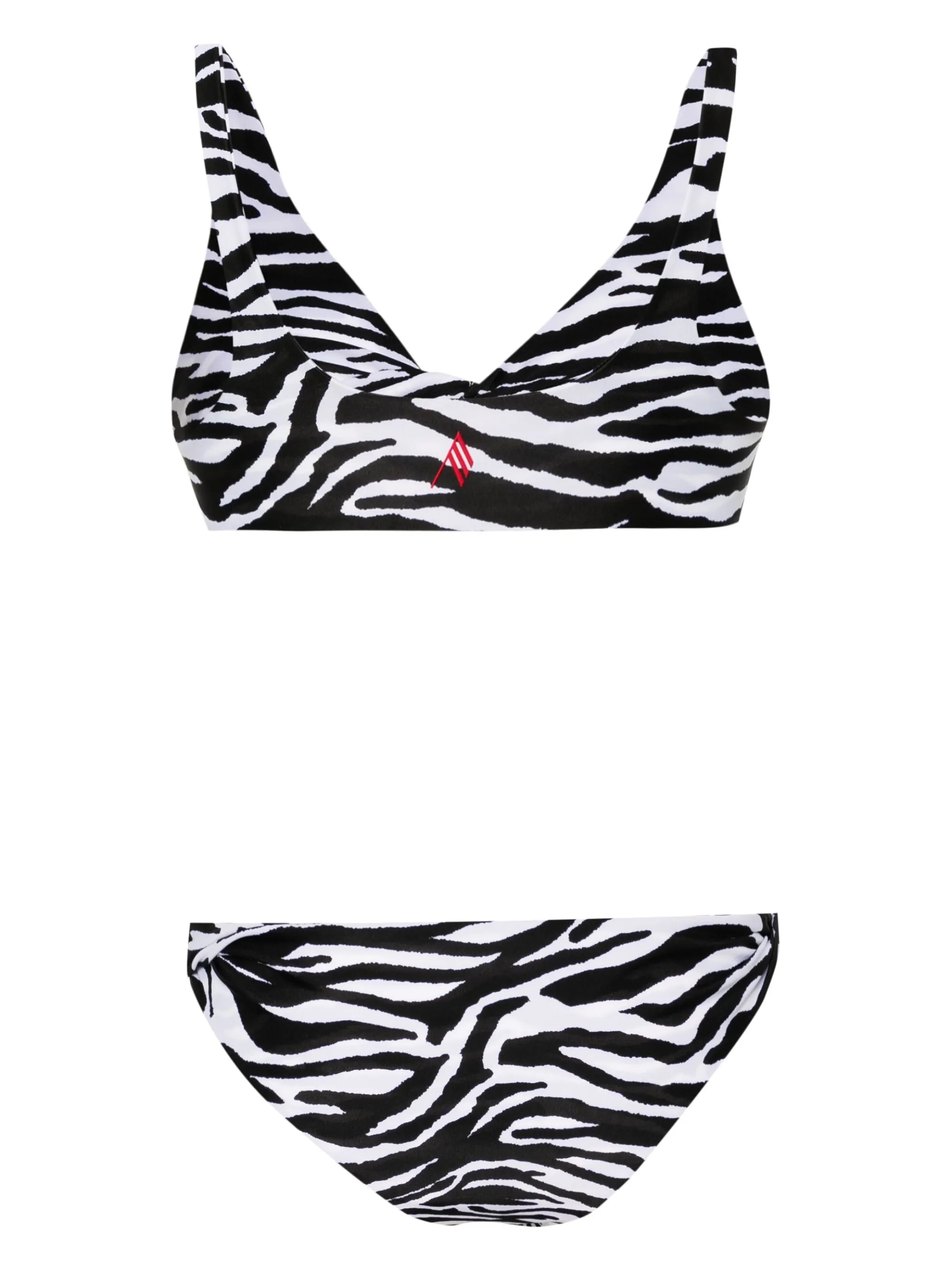 twist-detailing zebra-print bikini