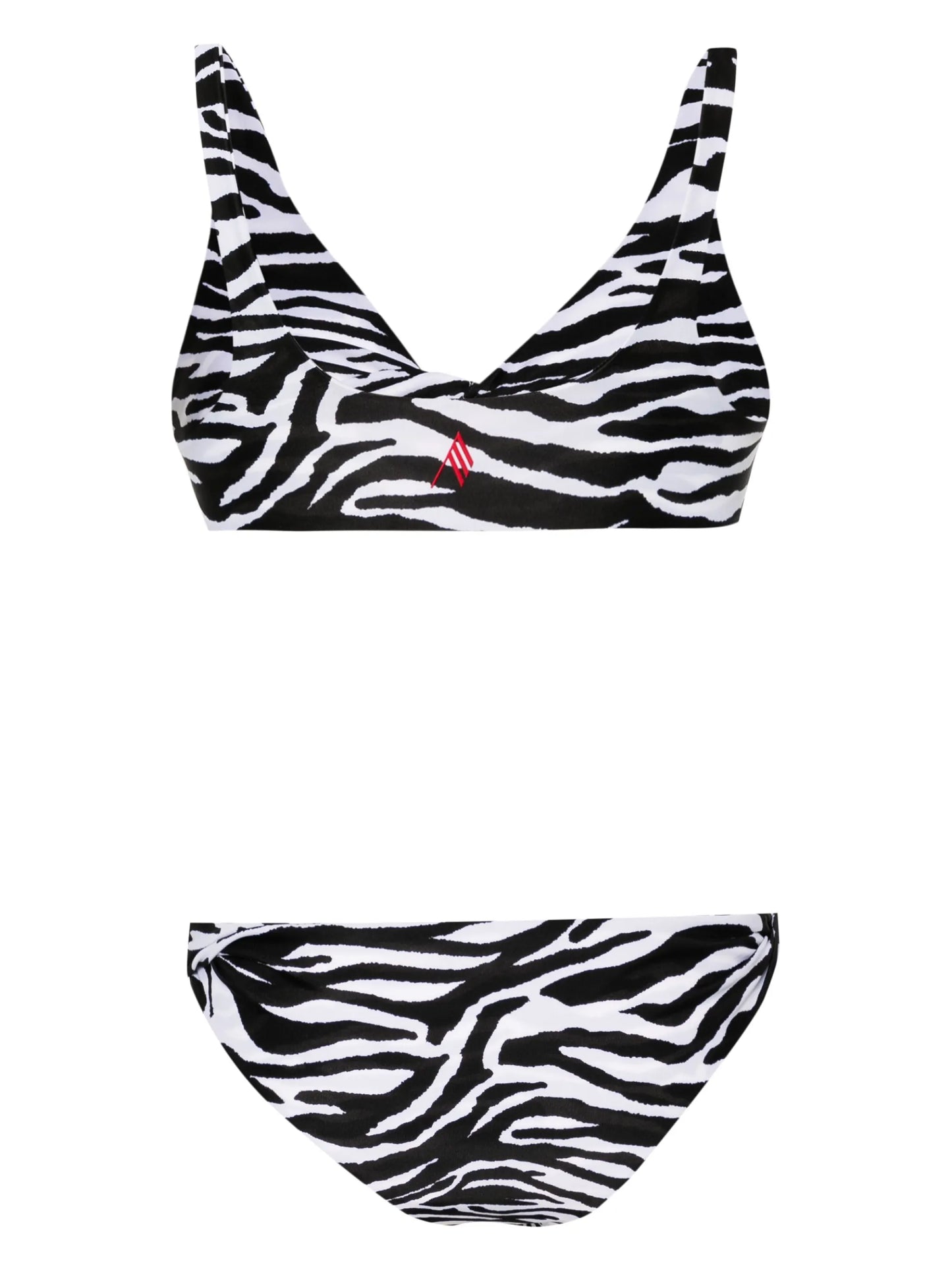 twist-detailing zebra-print bikini