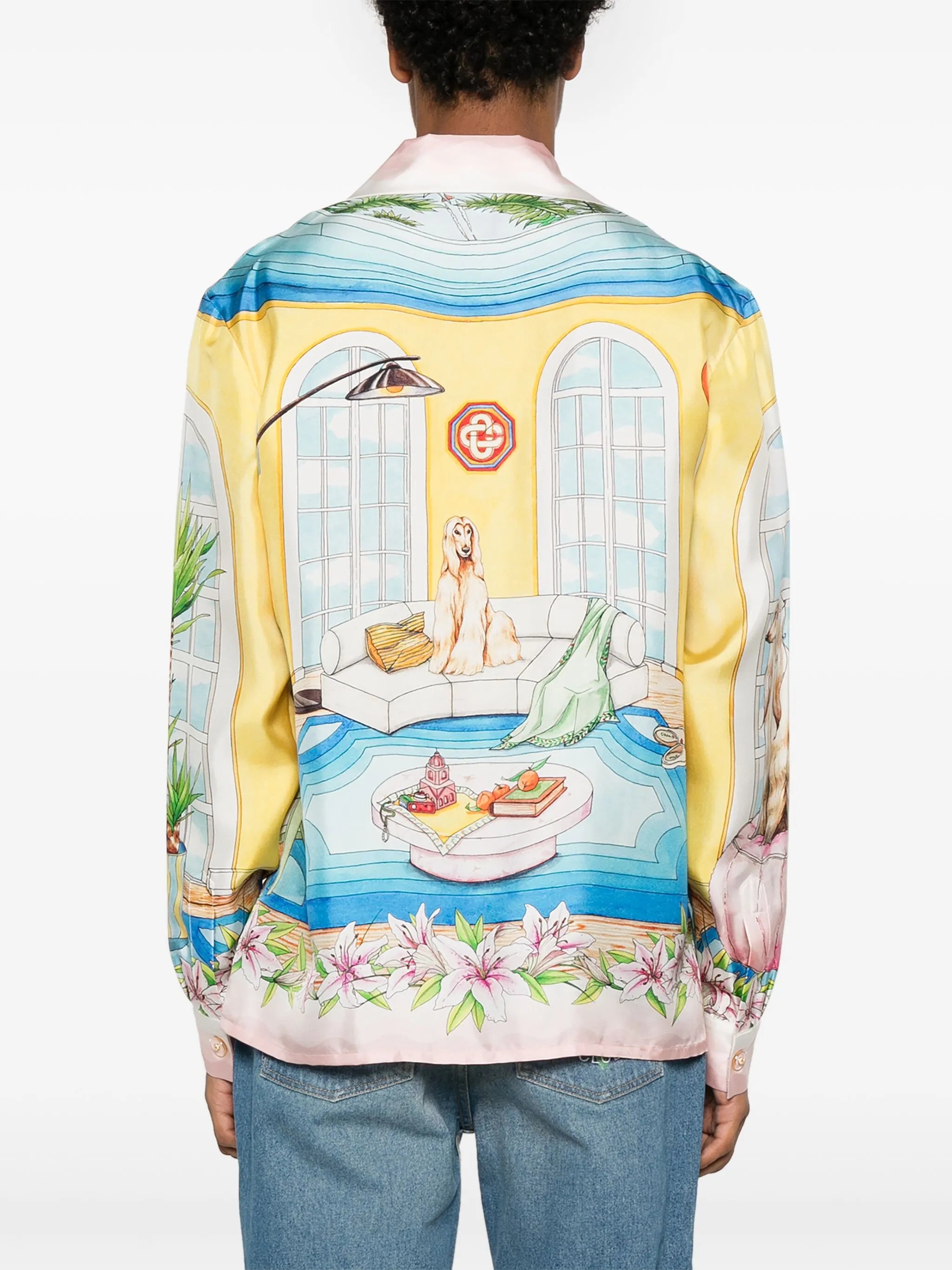 Apartement-print silk shirt