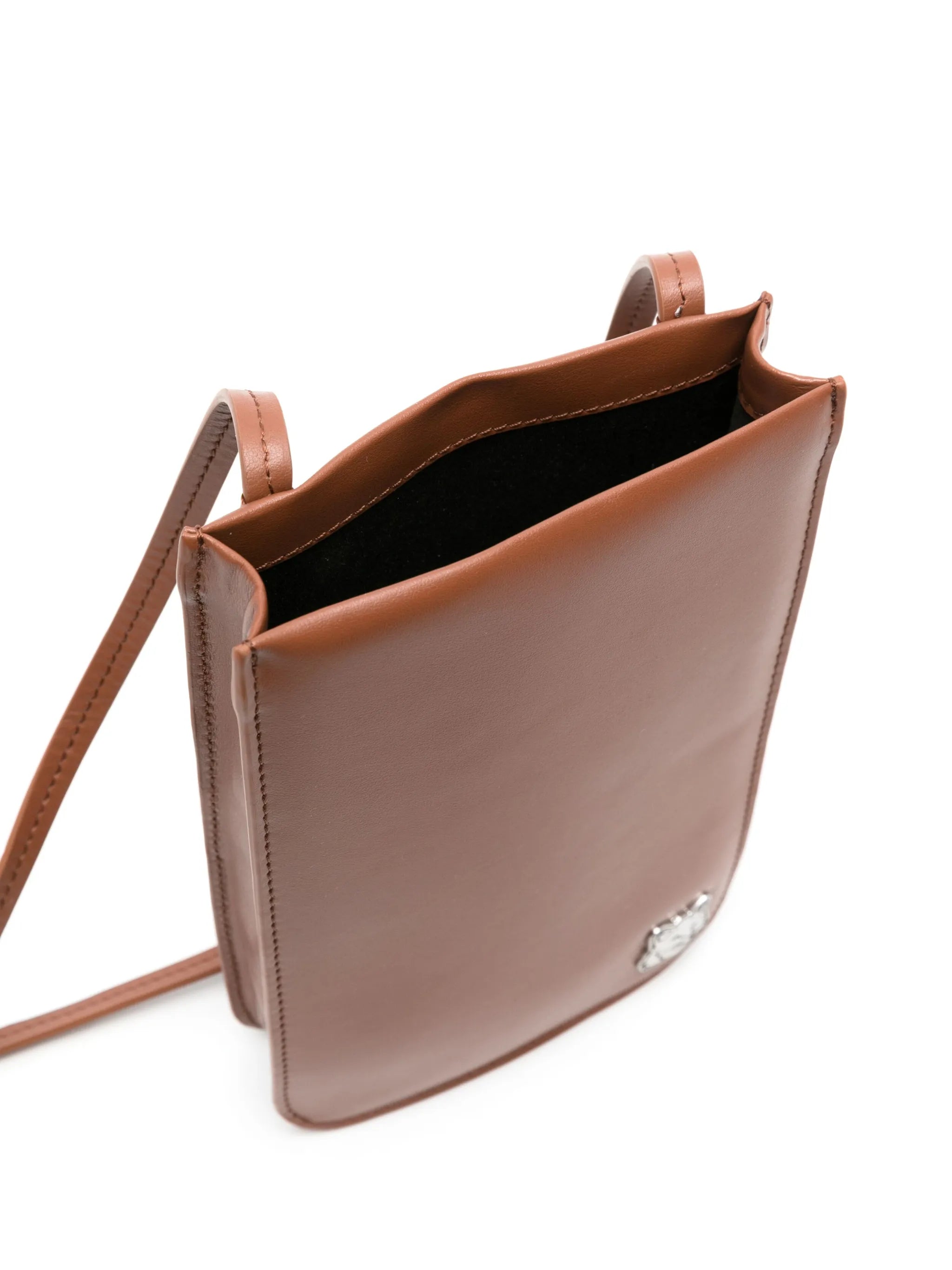 Fox Head leather messenger bag