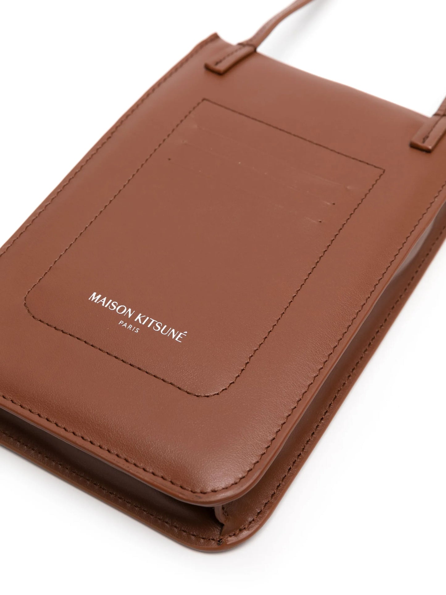 Fox Head leather messenger bag