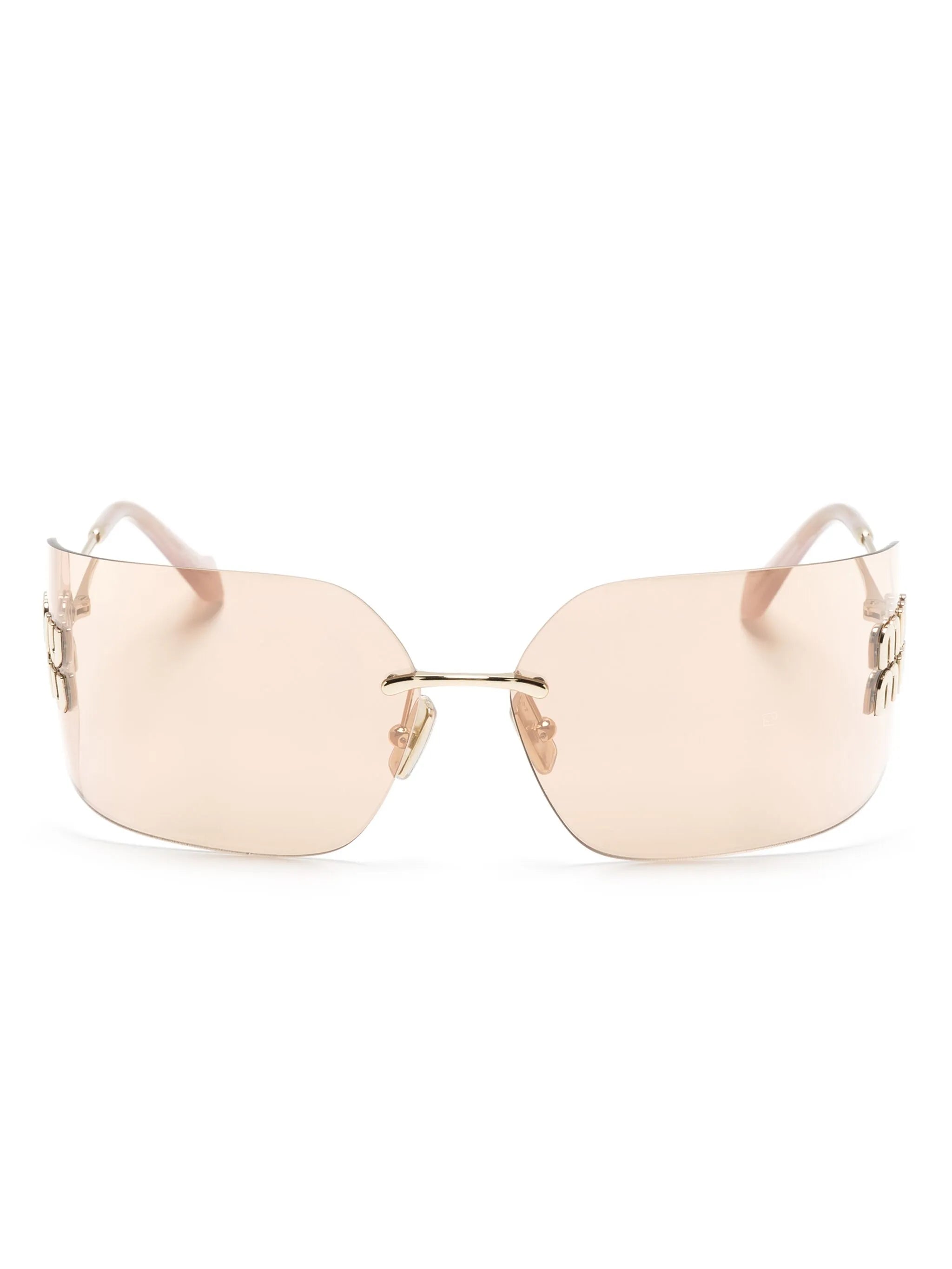 logo-plaque wraparound-frame sunglasses