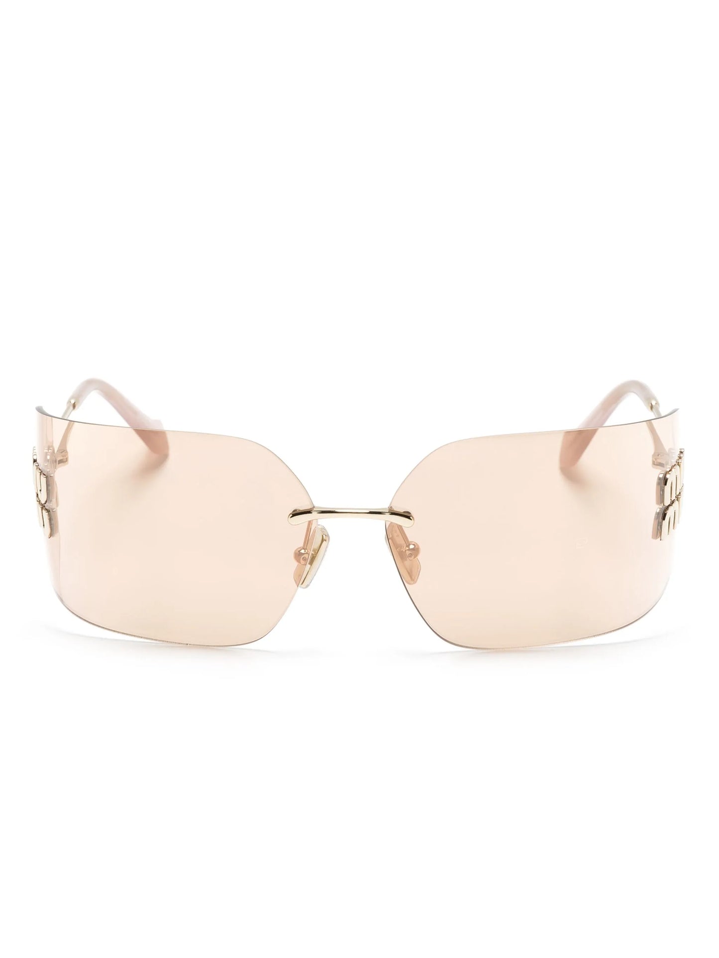 logo-plaque wraparound-frame sunglasses