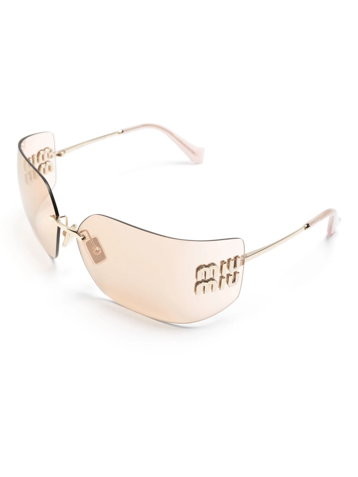 logo-plaque wraparound-frame sunglasses