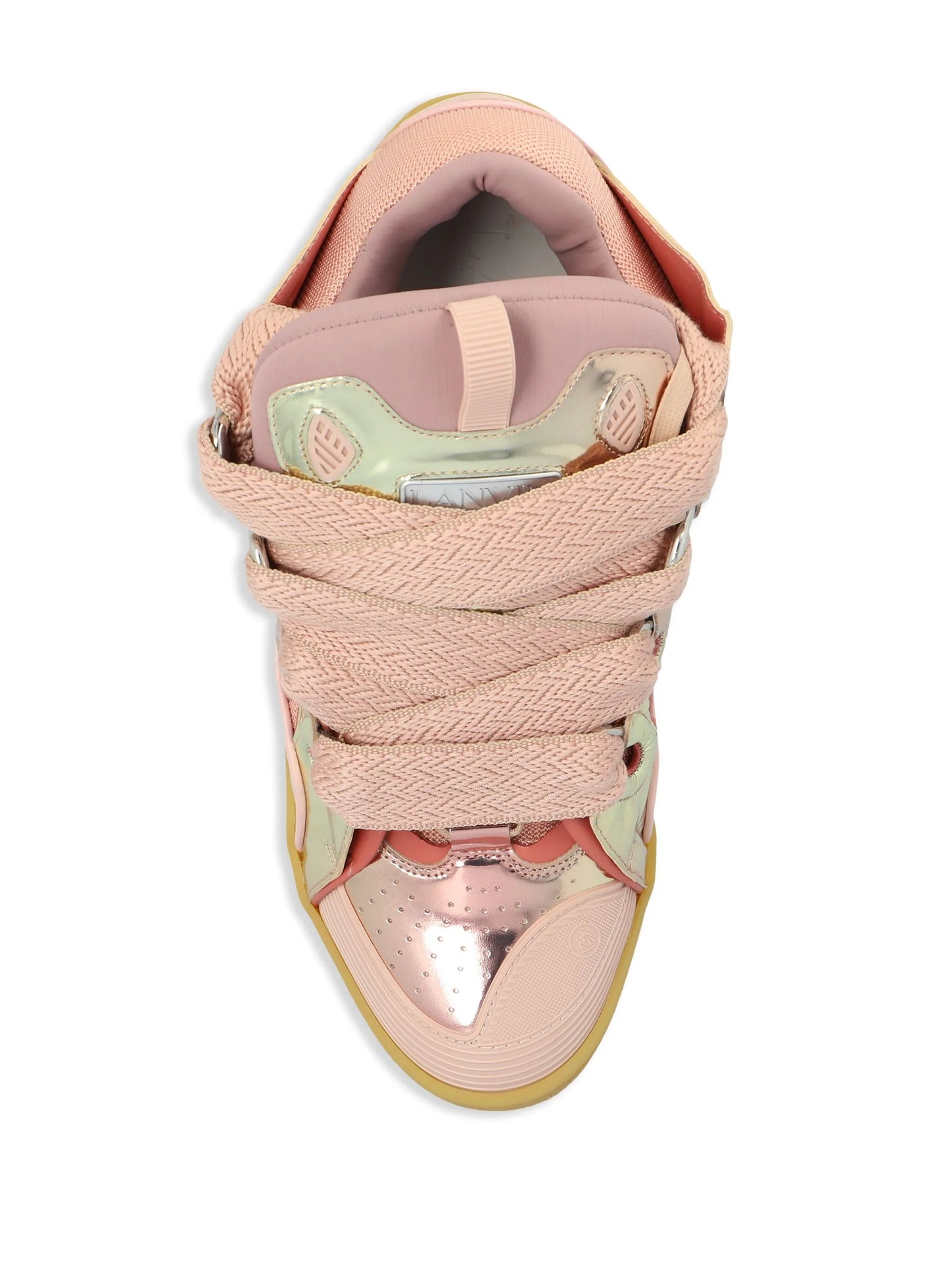 Curb metallic leather sneakers