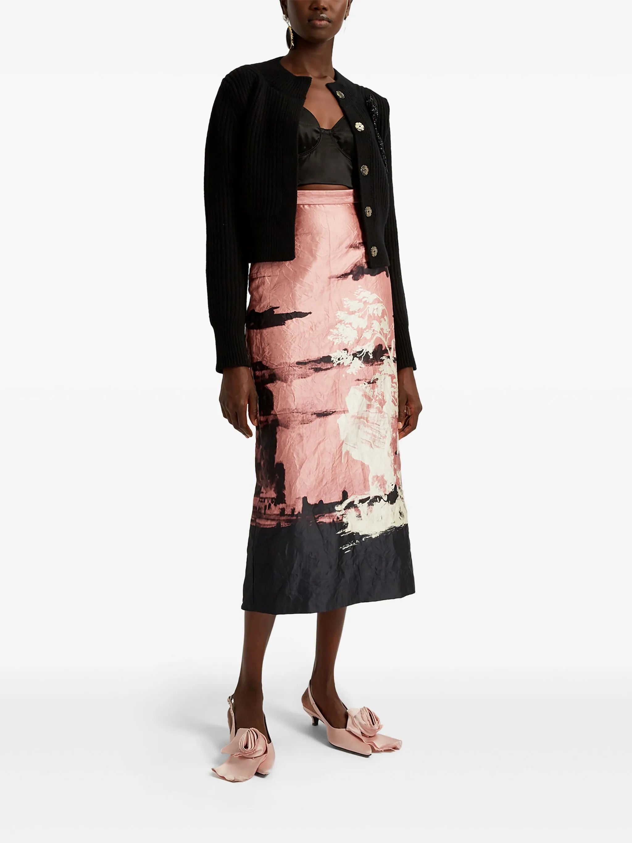 pencil midi skirt