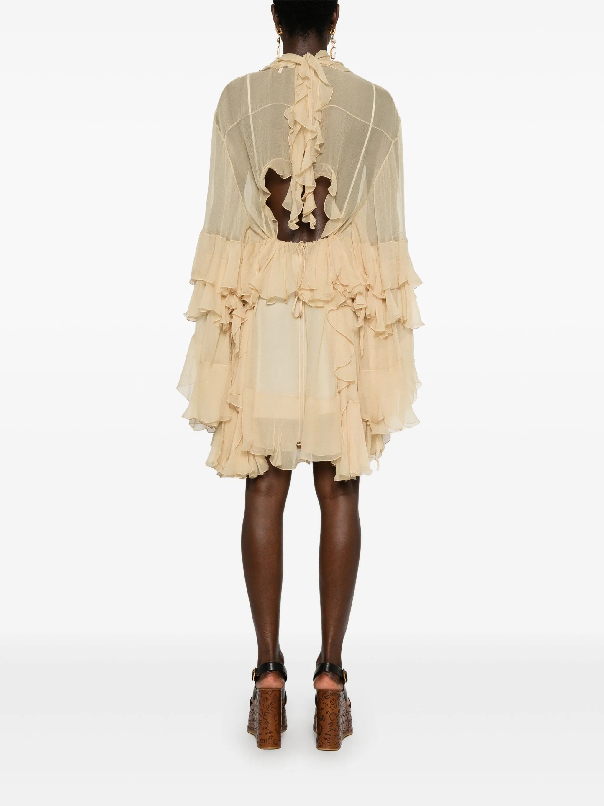 ruffled mini dress