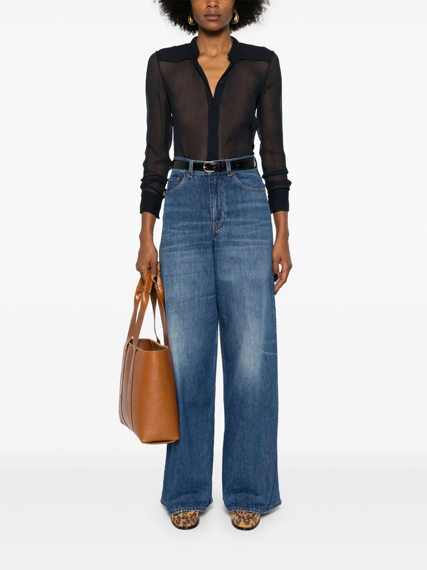 chiffon-crepe silk shirt