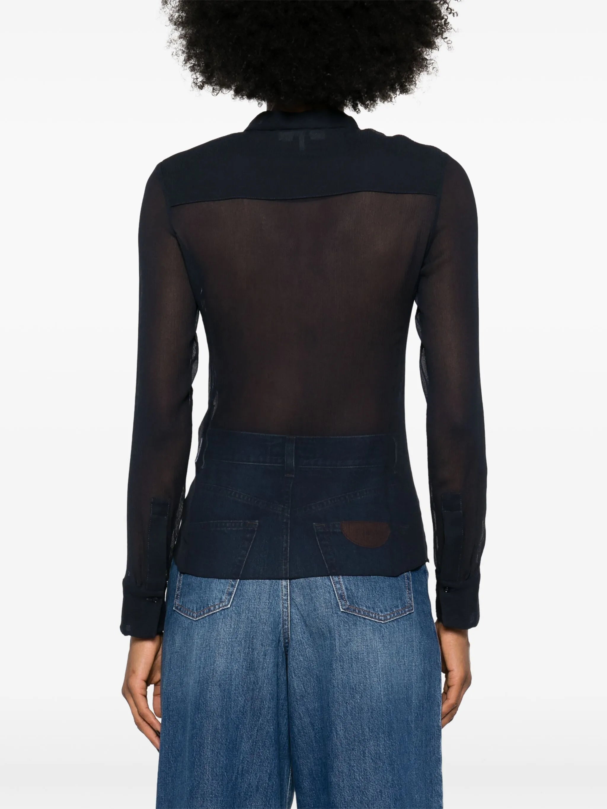 chiffon-crepe silk shirt