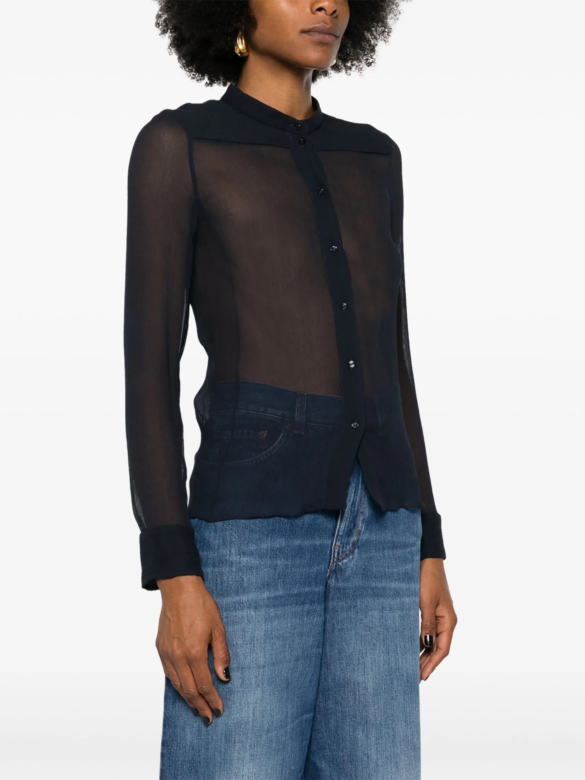 chiffon-crepe silk shirt