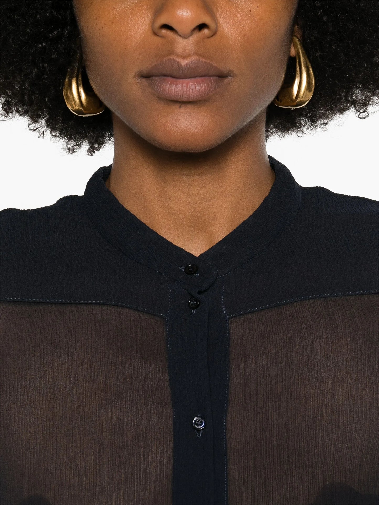 chiffon-crepe silk shirt