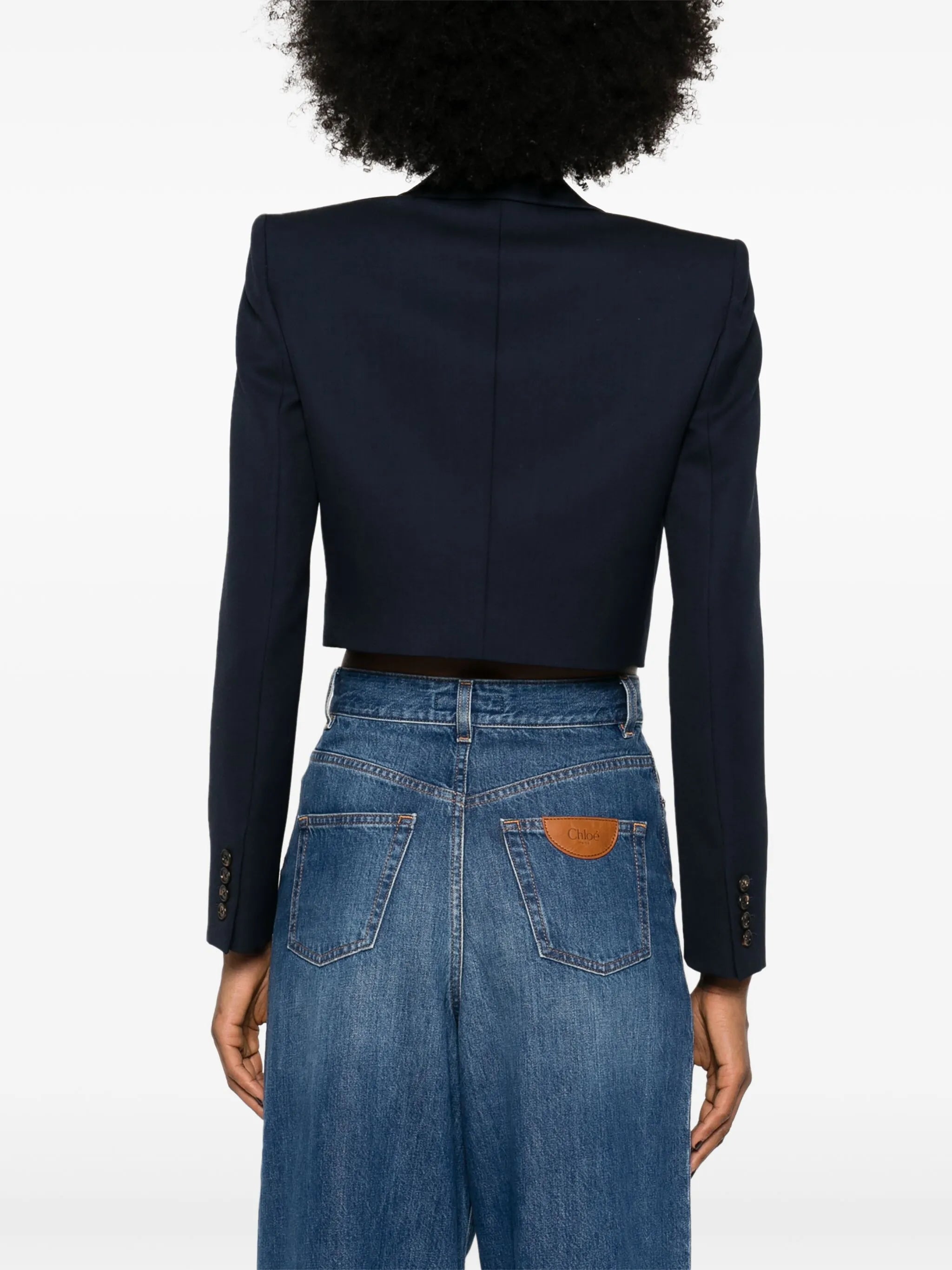 single-breasted cropped blazer