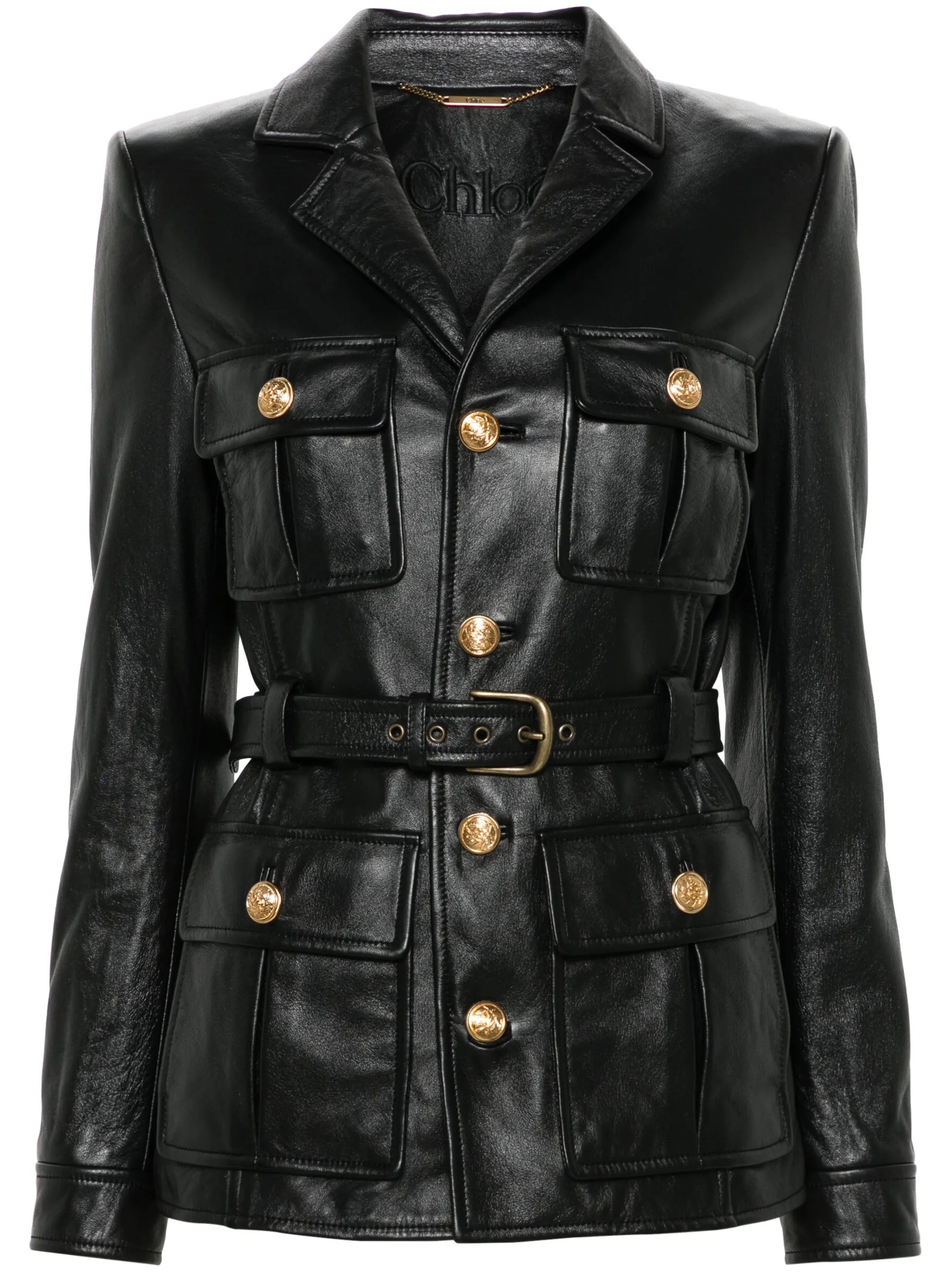 belted leather jacket