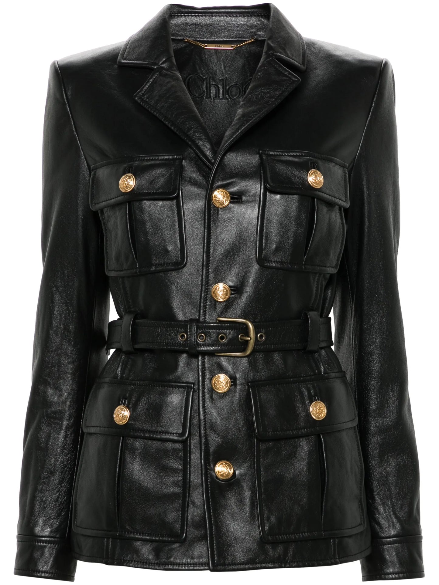 belted leather jacket