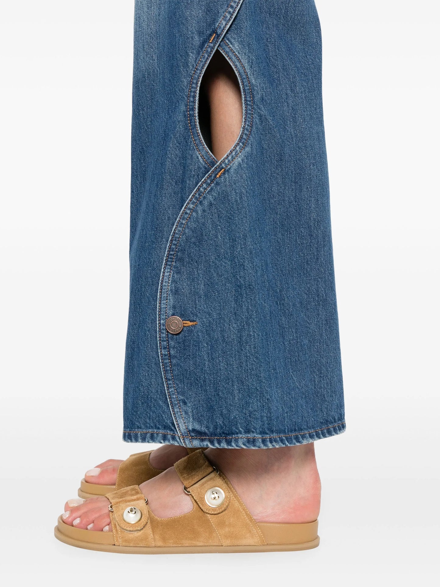 cut-out cropped jeans