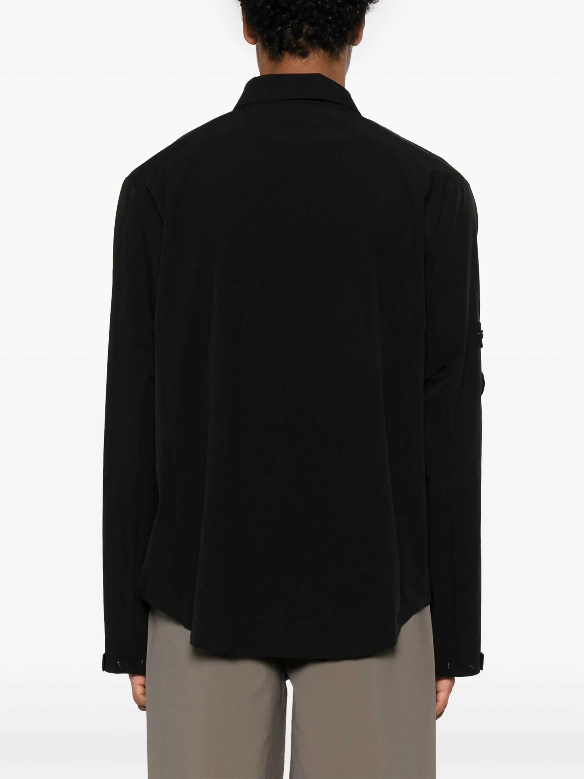 press-stud crepe shirt