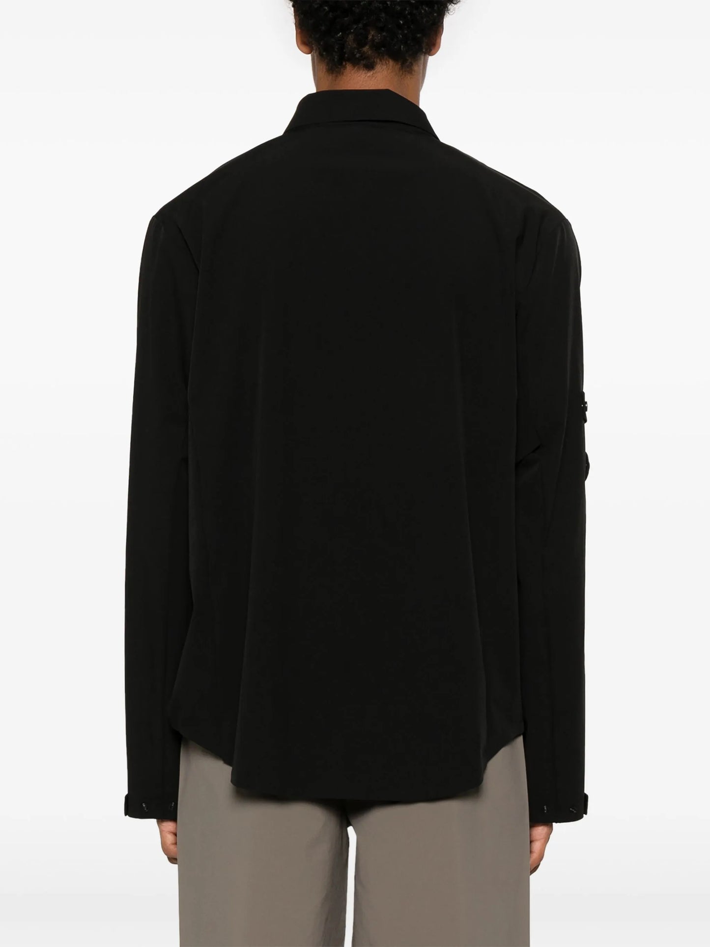 press-stud crepe shirt