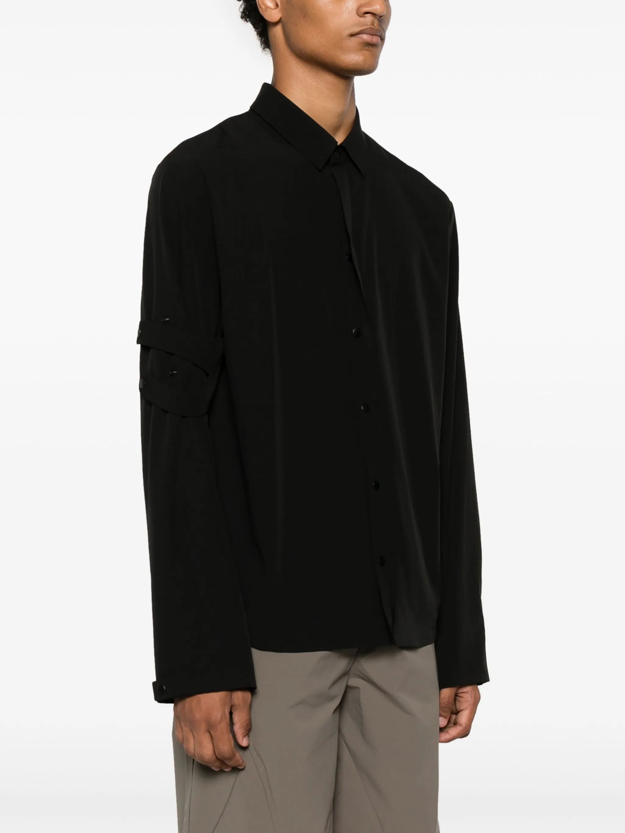 press-stud crepe shirt