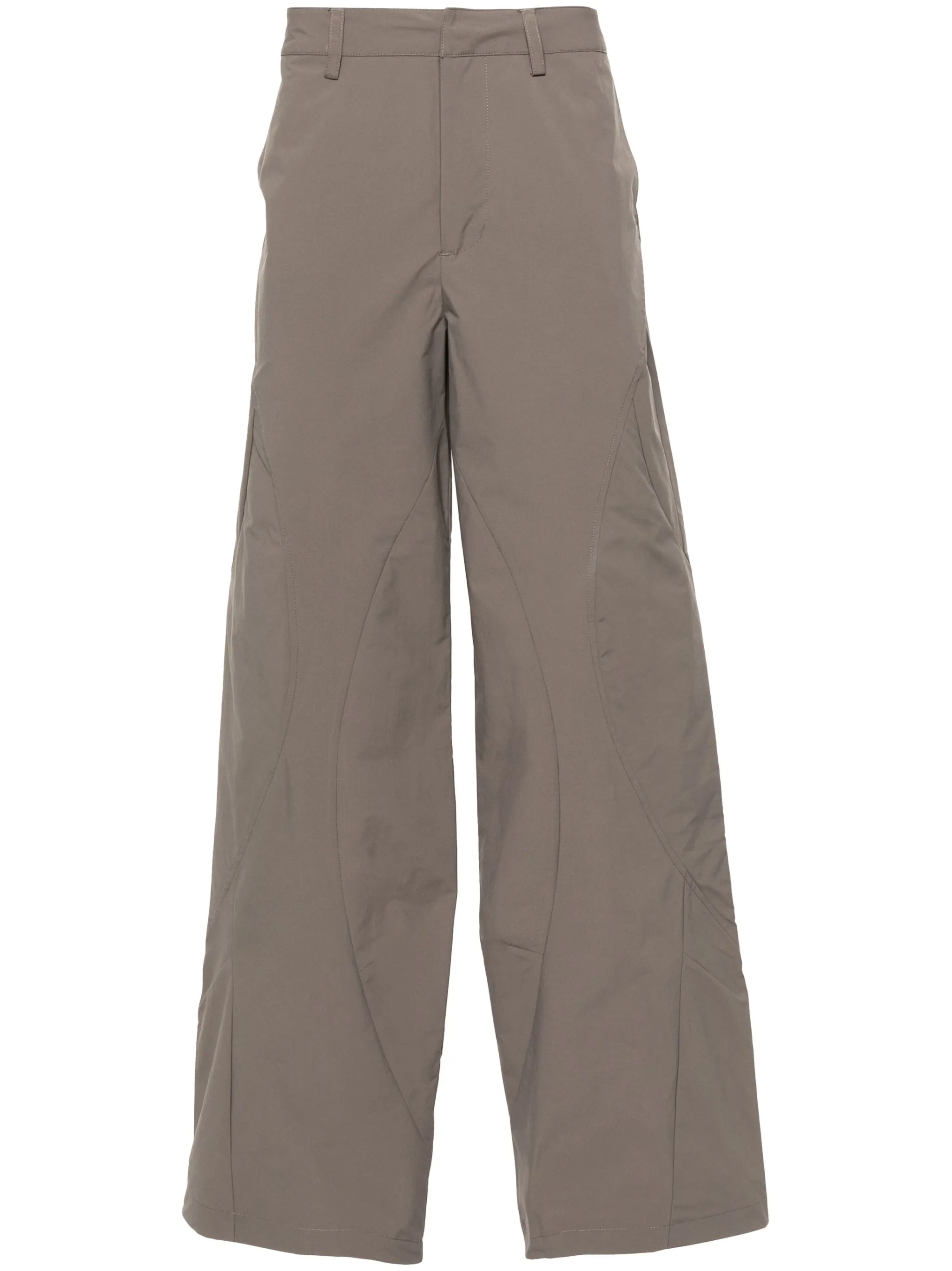 straight-leg padded trousers