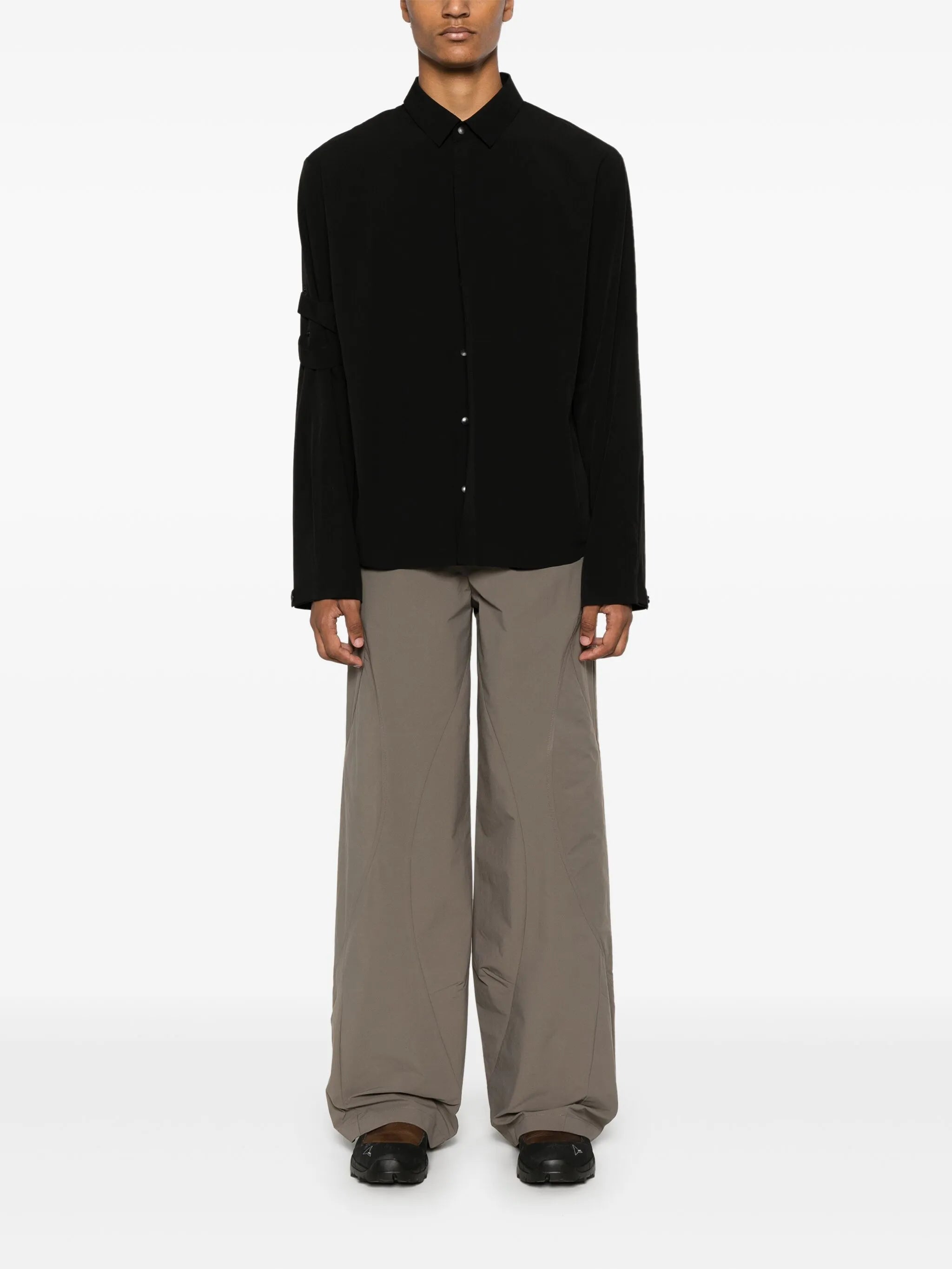 straight-leg padded trousers