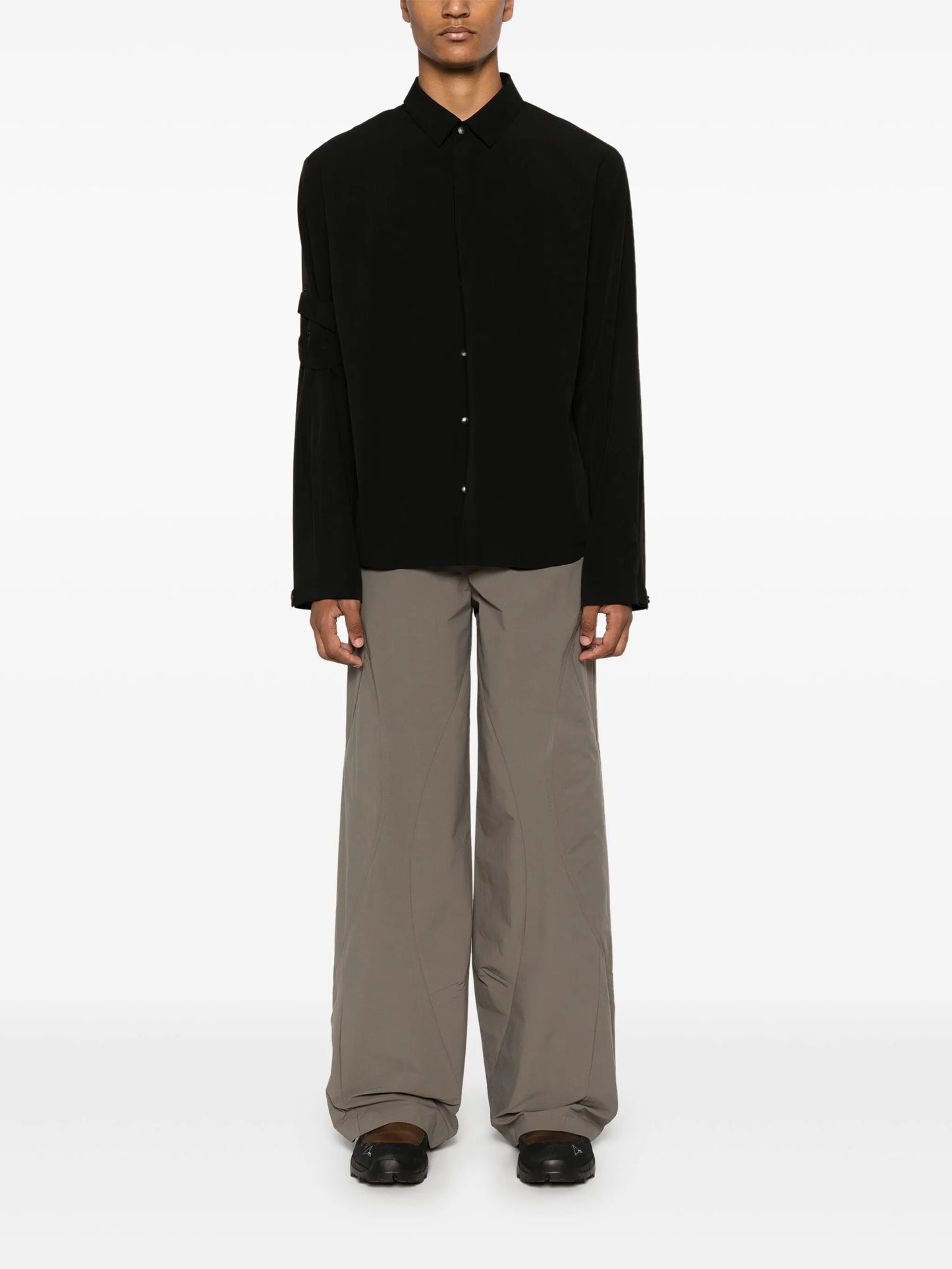 straight-leg padded trousers