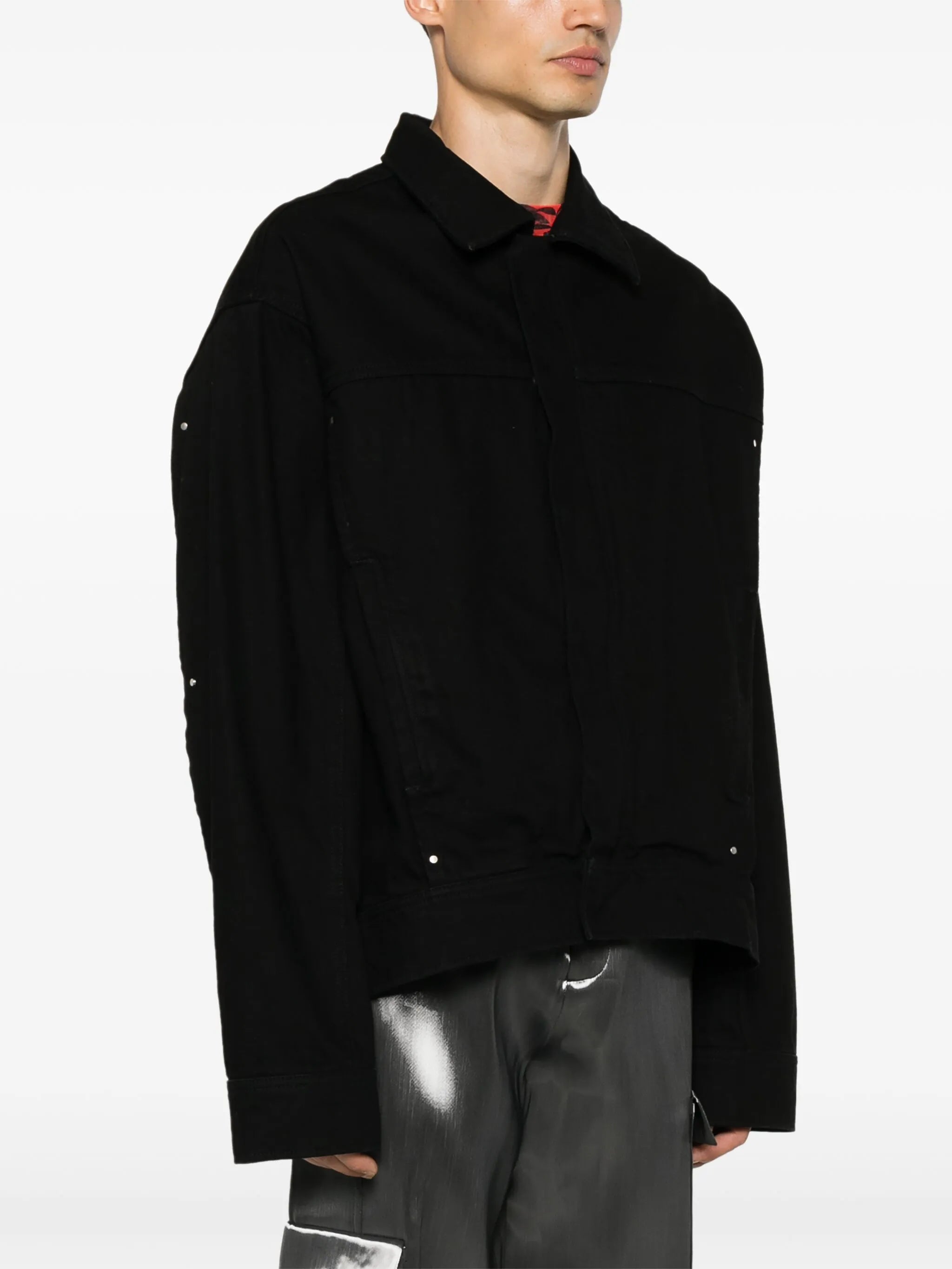 hooded denim shirt jacket