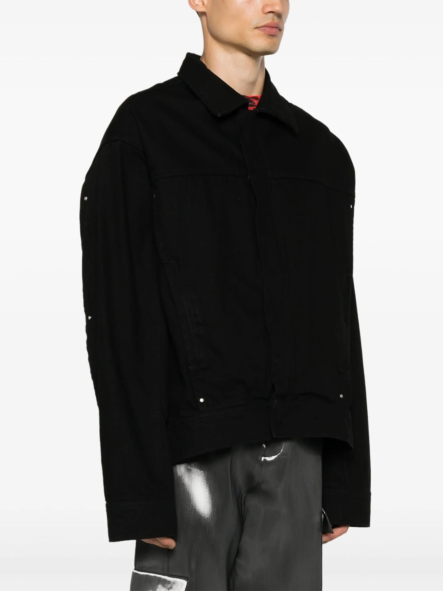 hooded denim shirt jacket