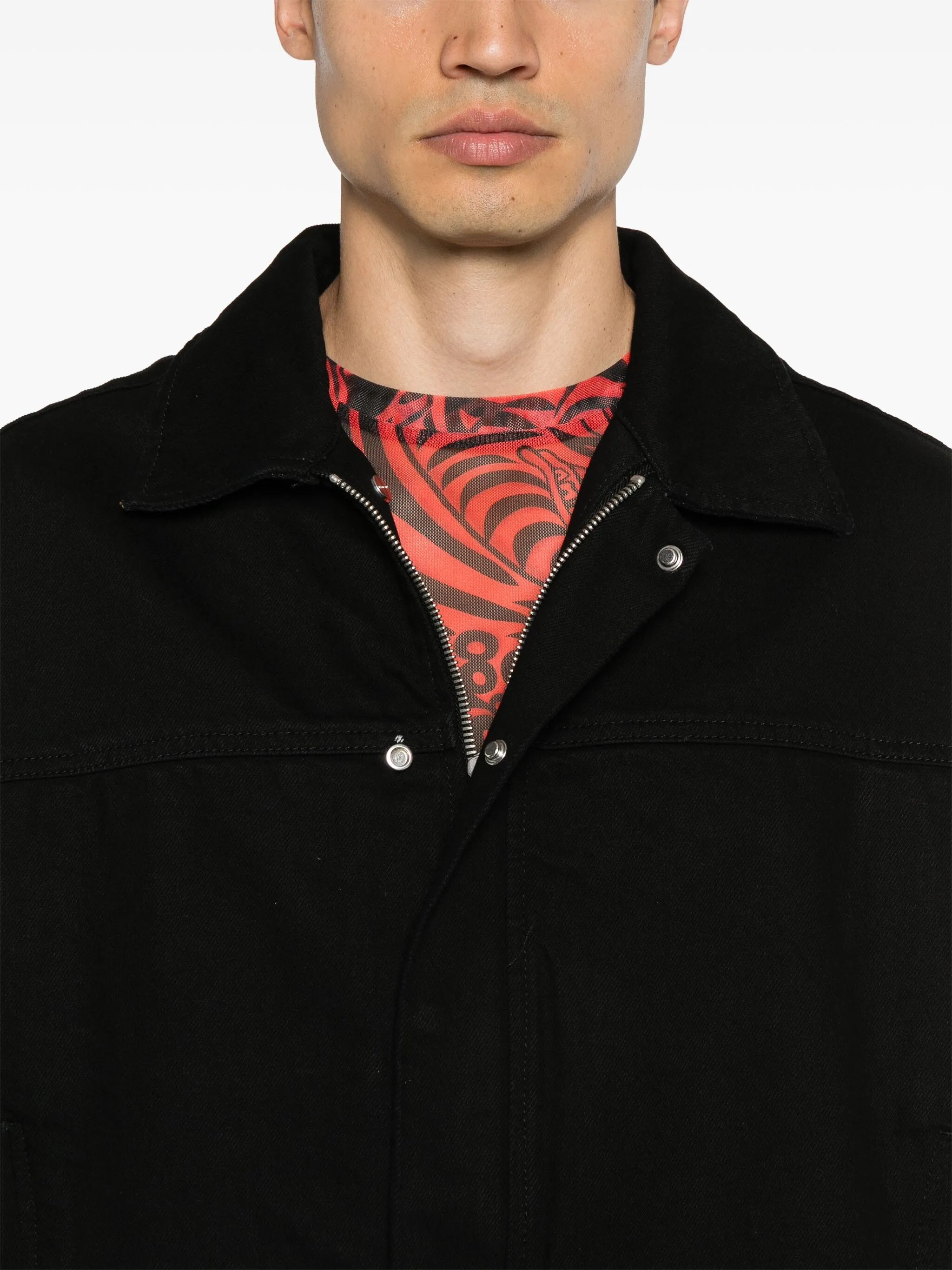 hooded denim shirt jacket