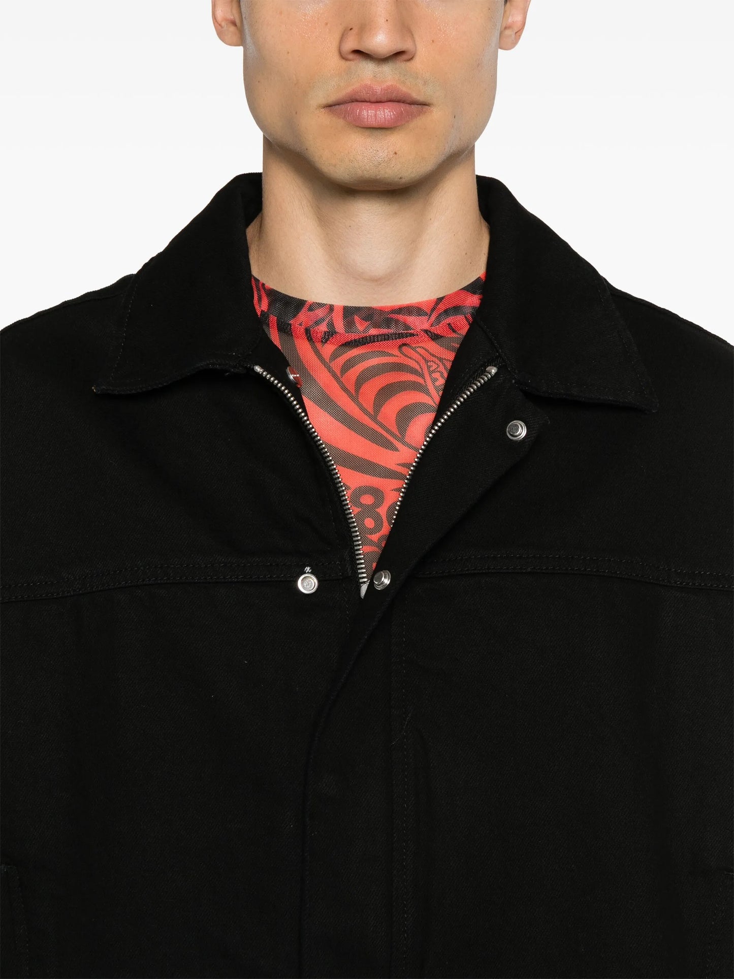 hooded denim shirt jacket