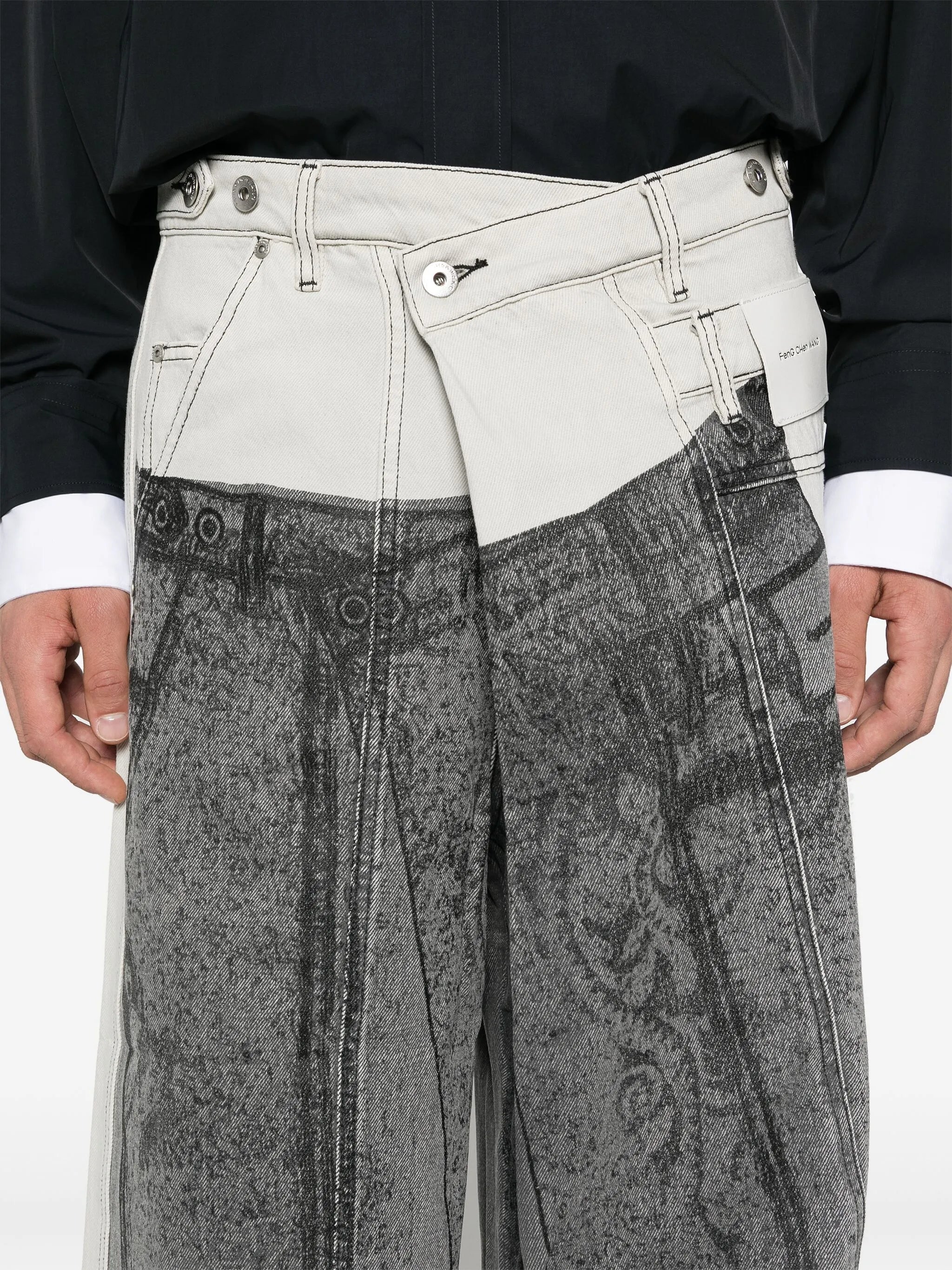 graphic-print jeans