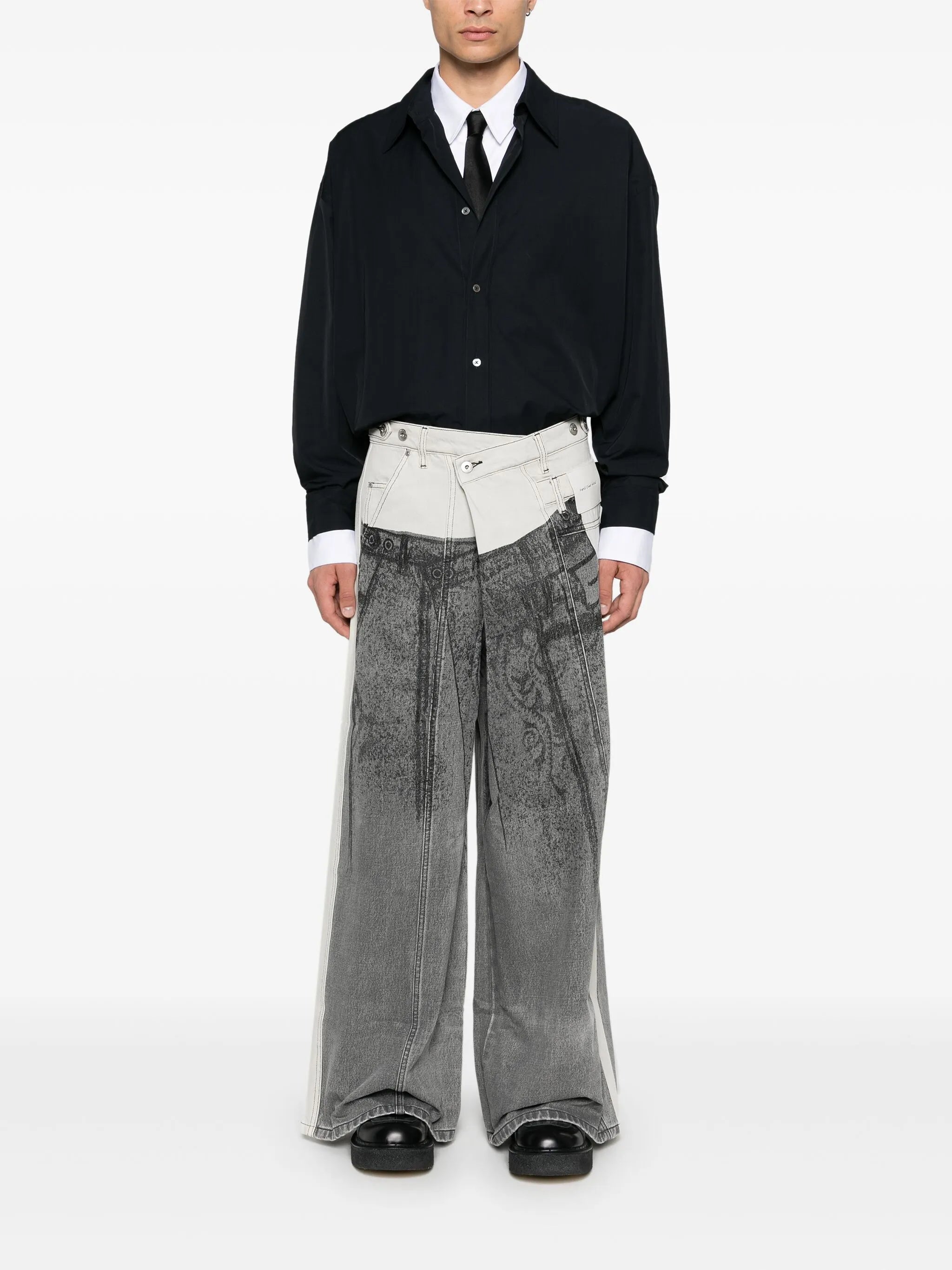 graphic-print jeans