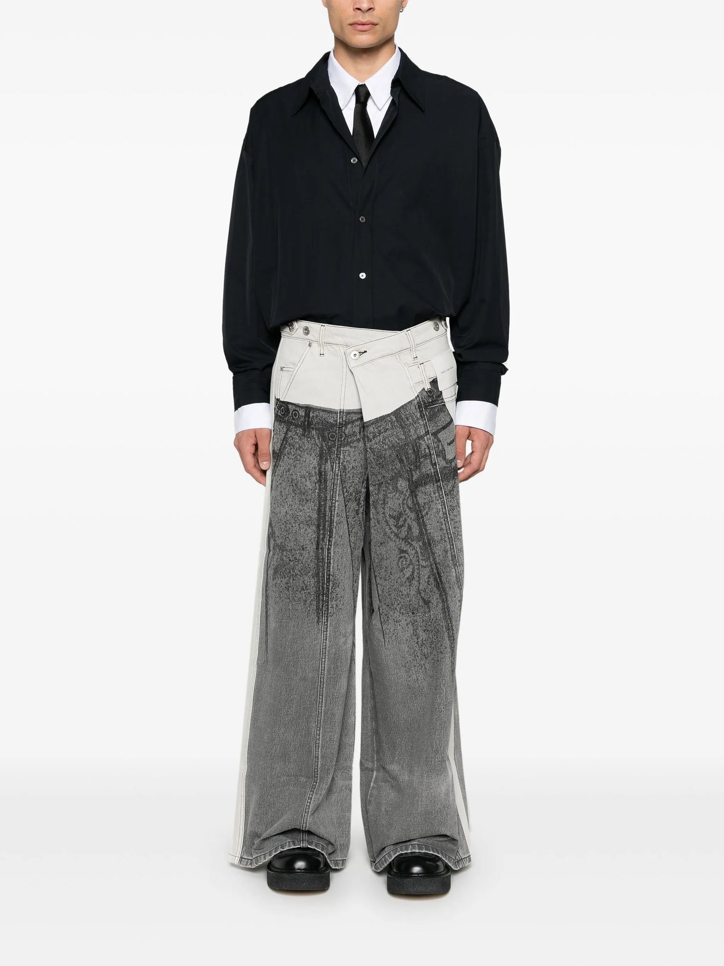 graphic-print jeans