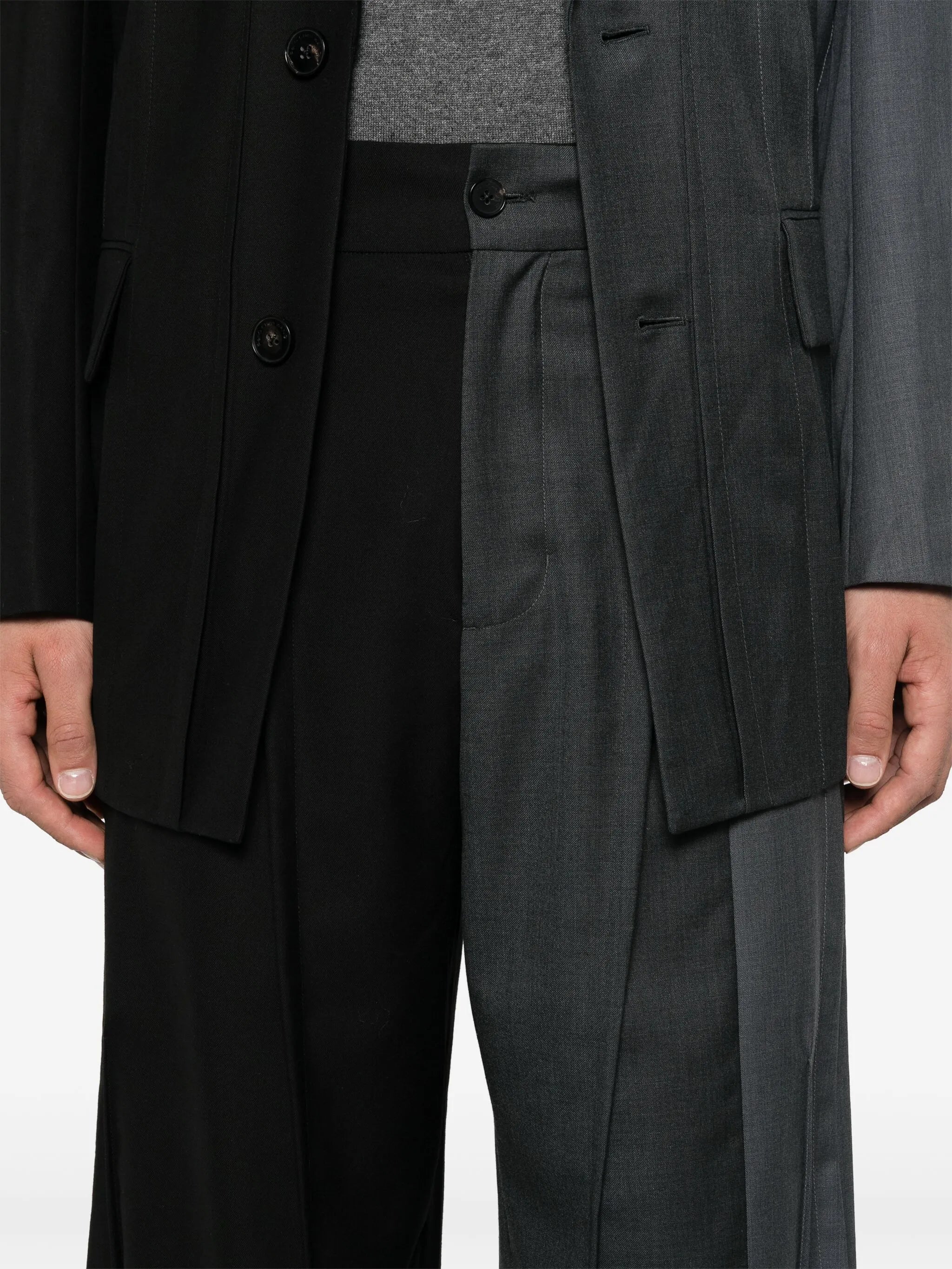 panelled tailored trousers