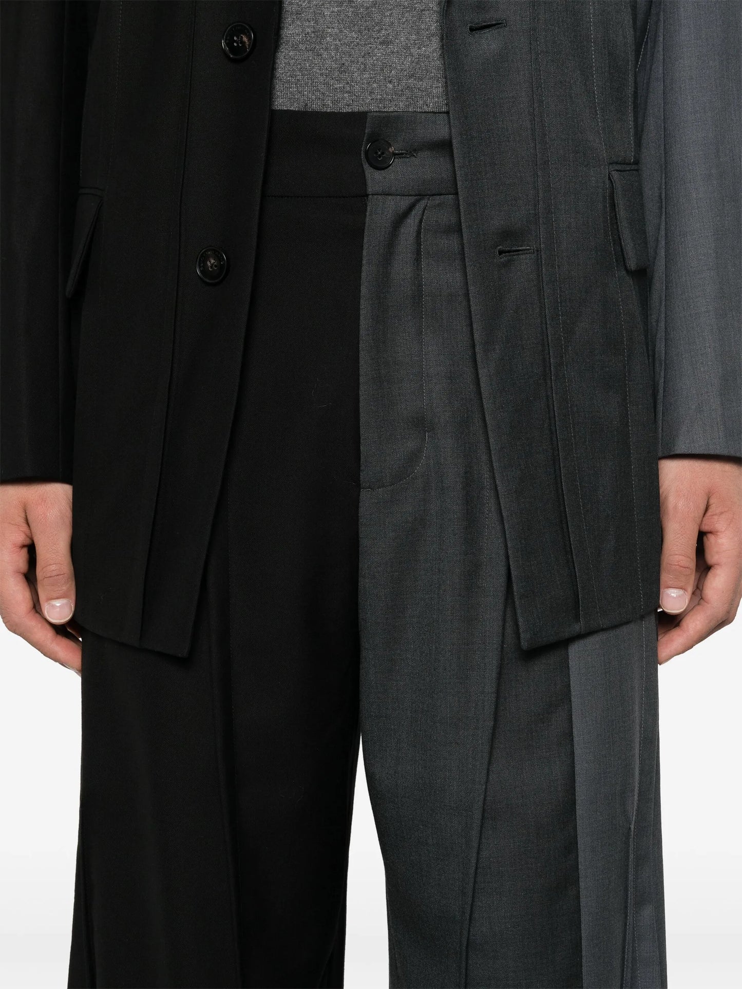 panelled tailored trousers