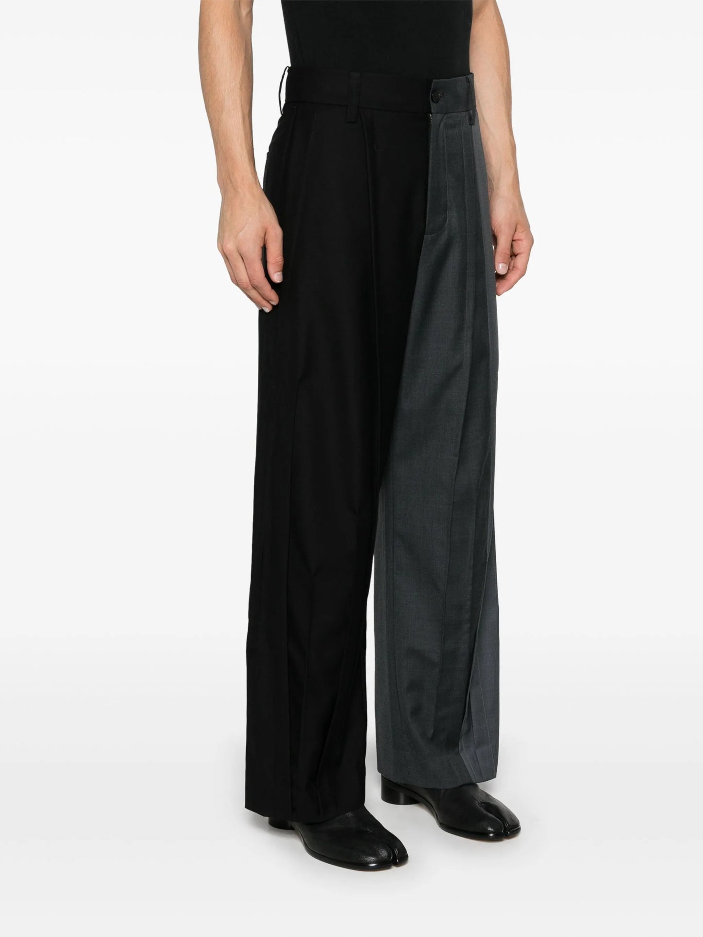 panelled tailored trousers