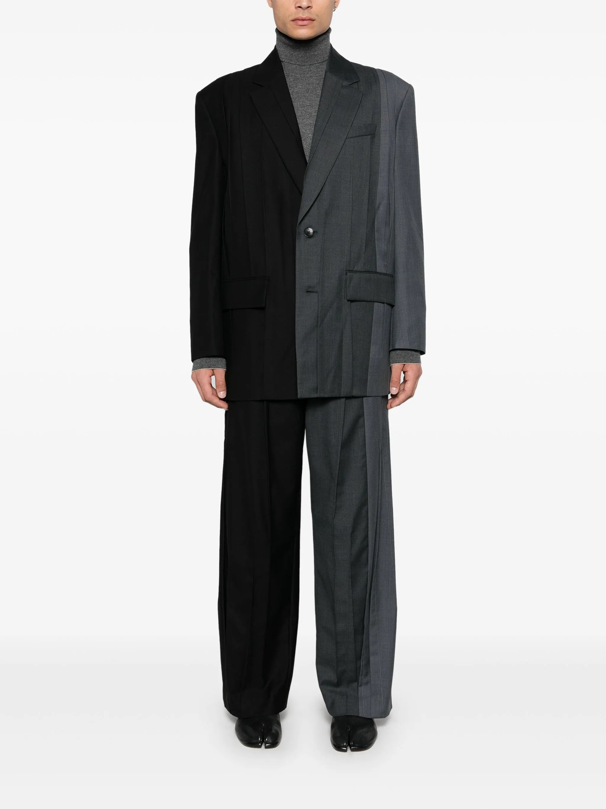 panelled tailored trousers