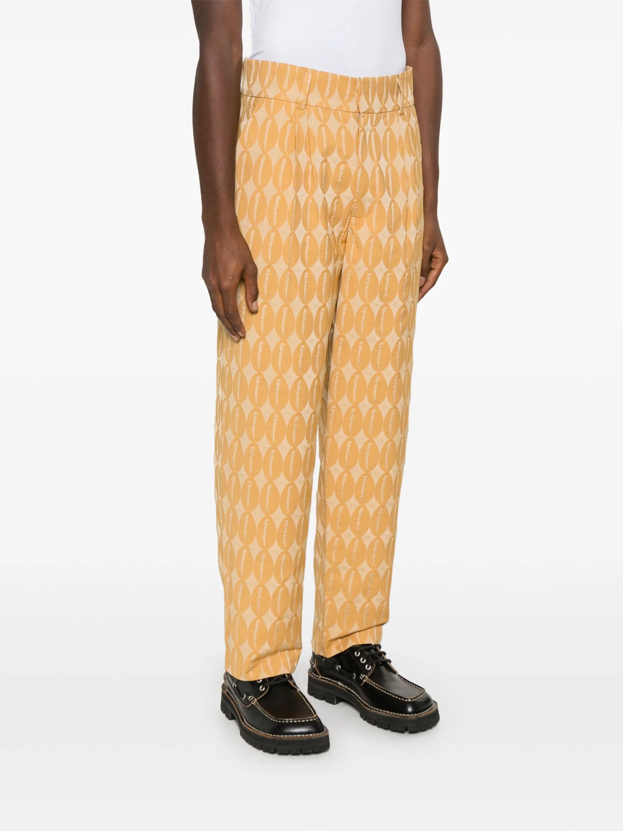 monogram-jacquard trousers