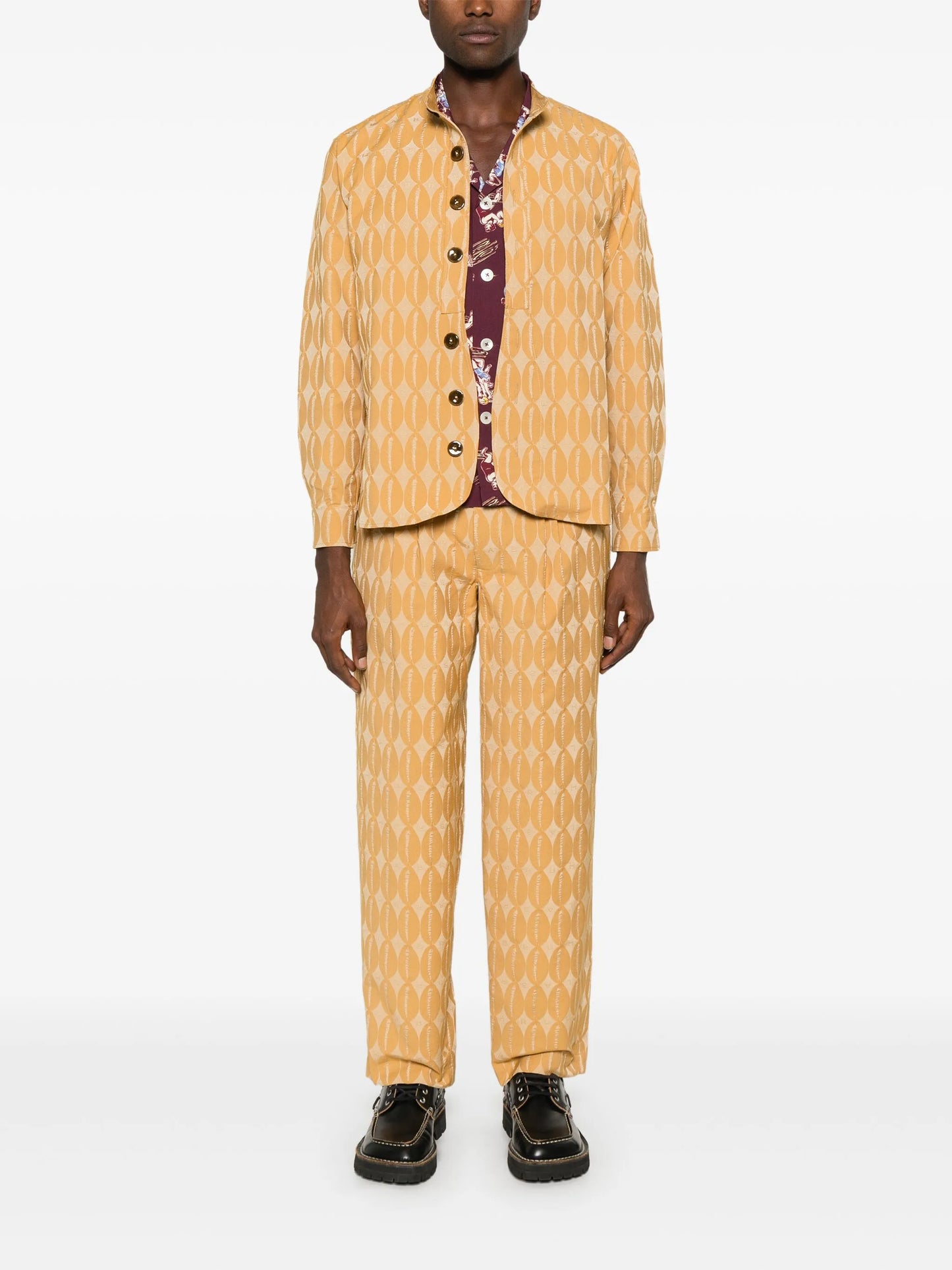 monogram-jacquard trousers